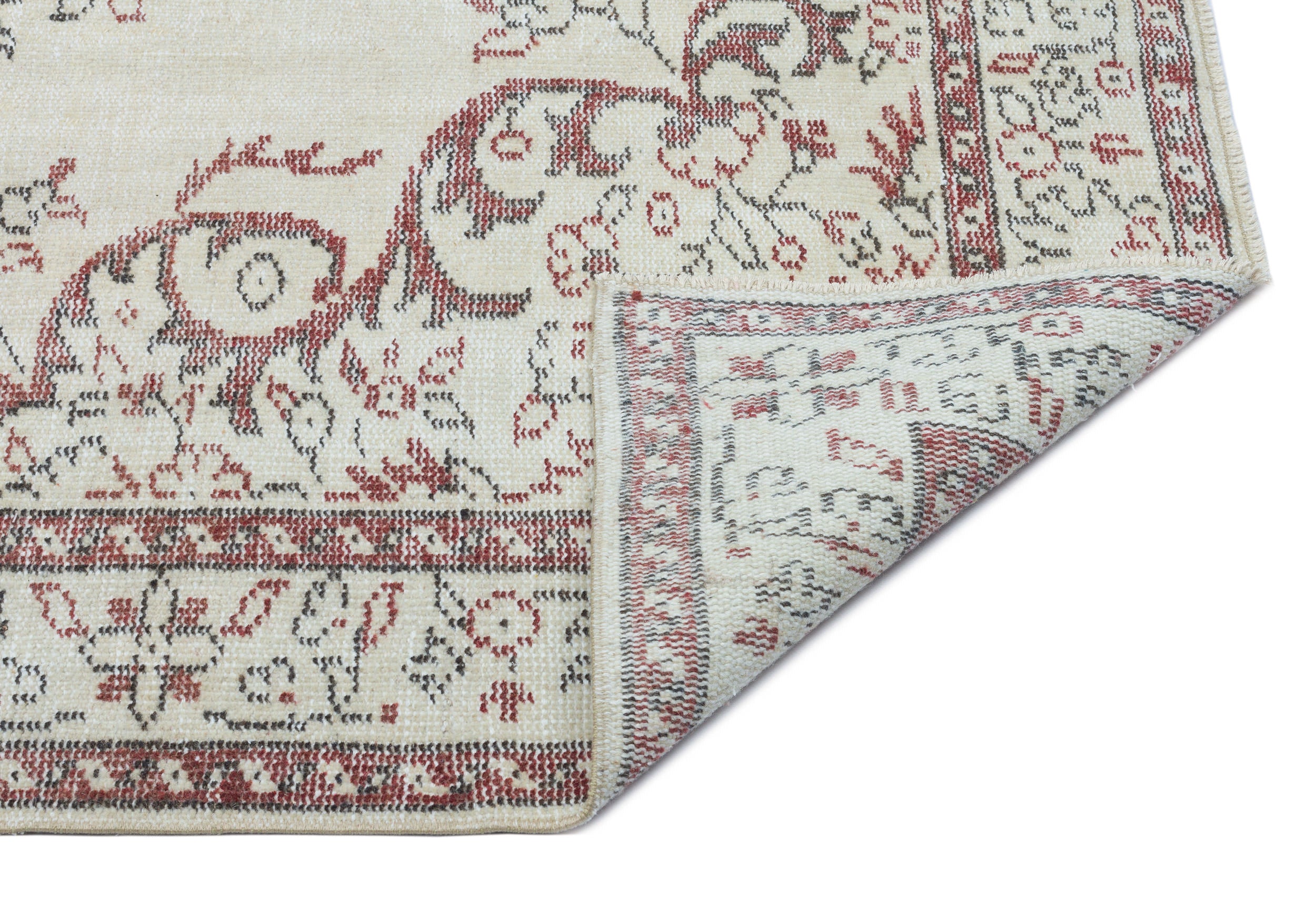 Beige Over Dyed Vintage Rug 5'4'' x 9'4'' ft 163 x 284 cm