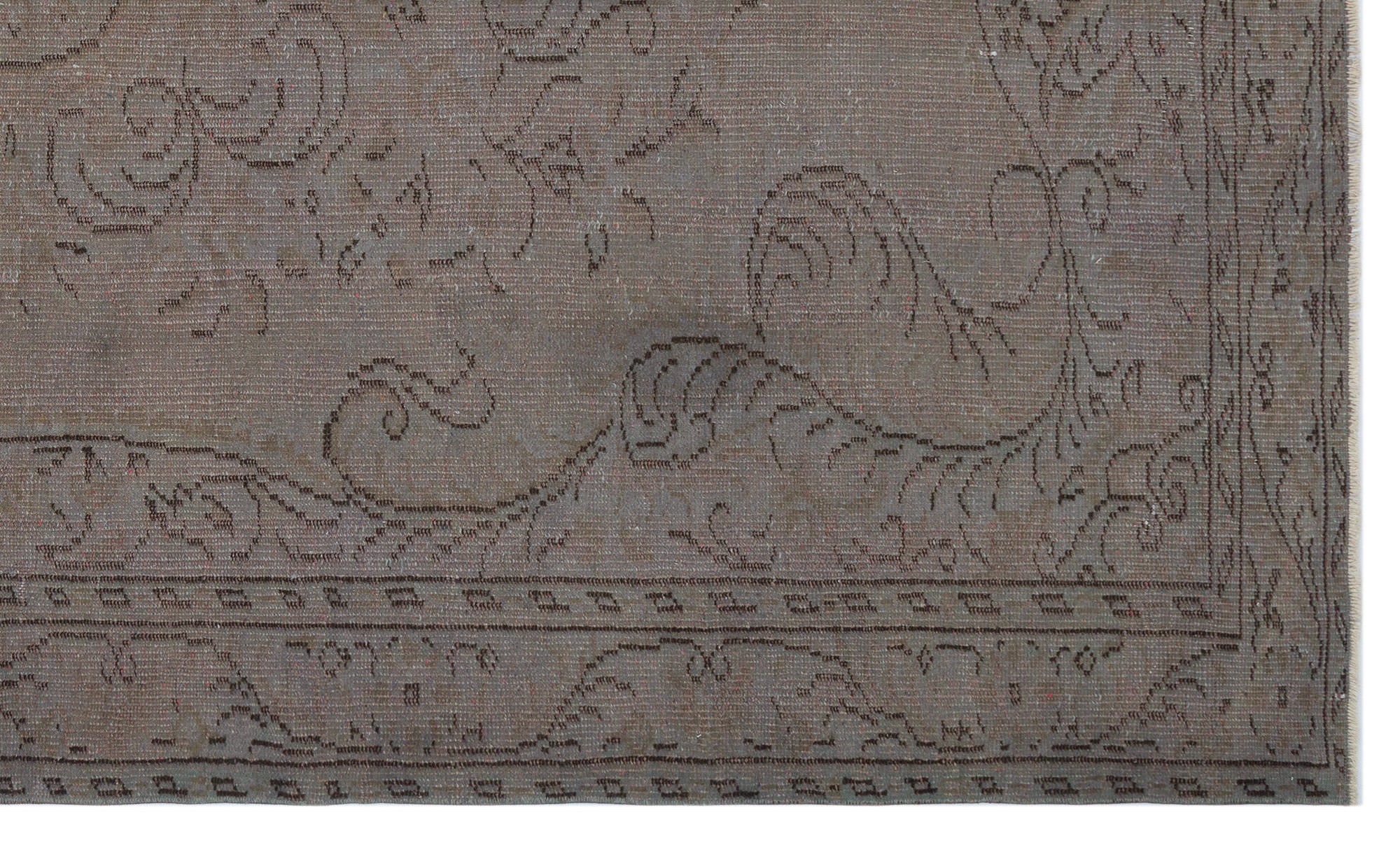 Gray Over Dyed Vintage Rug 5'7'' x 9'5'' ft 170 x 288 cm