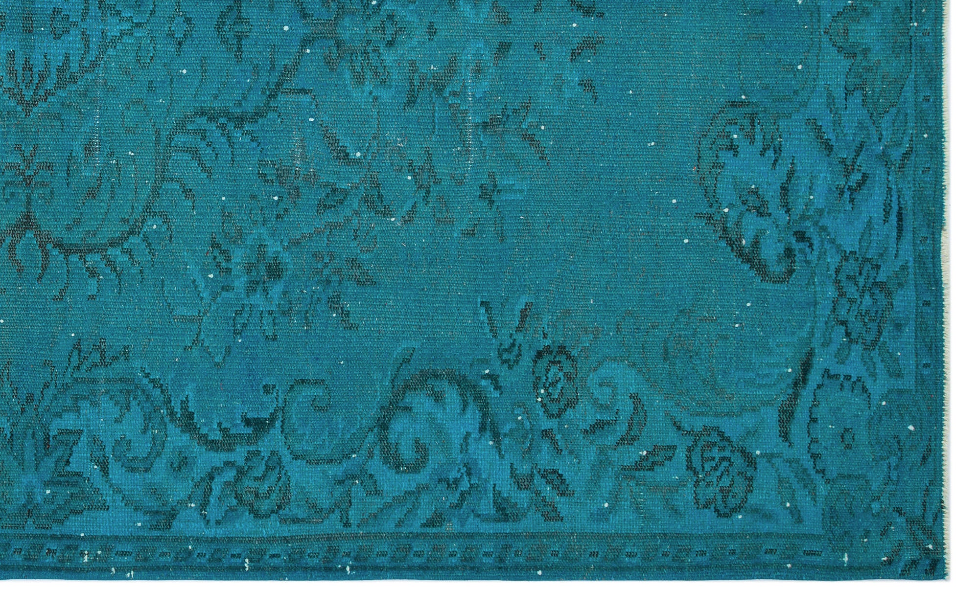 Turquoise  Over Dyed Vintage Rug 5'8'' x 9'2'' ft 172 x 280 cm