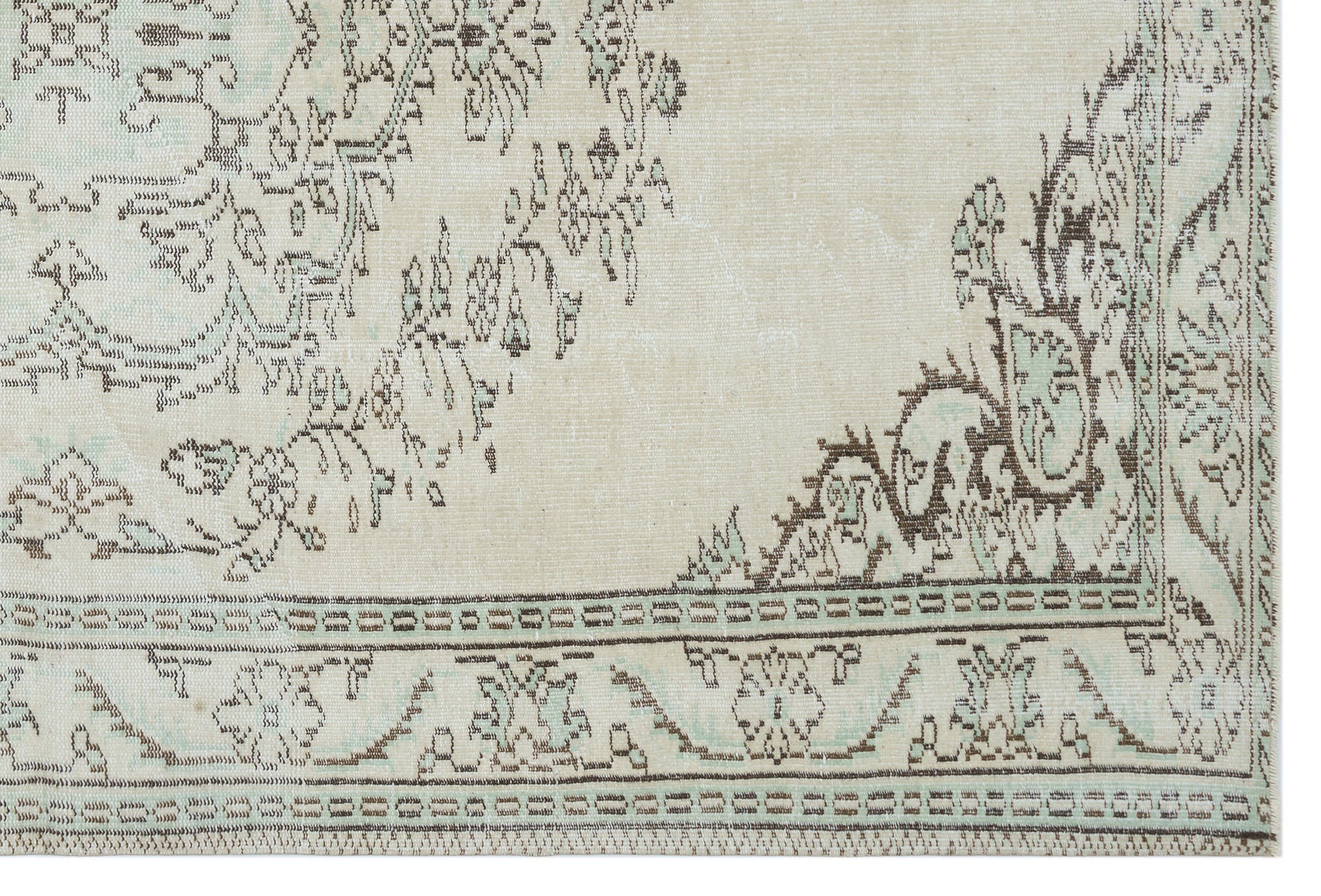 Beige Over Dyed Vintage Rug 6'2'' x 9'2'' ft 188 x 280 cm