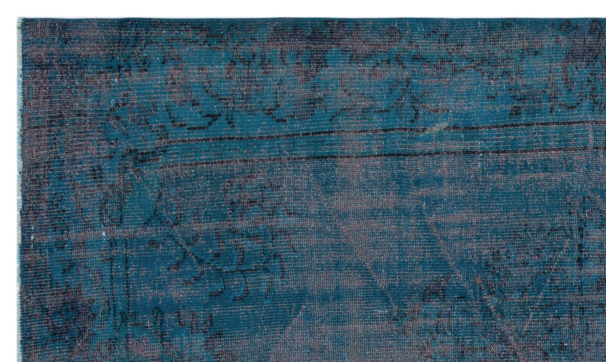 Blue Over Dyed Vintage Rug 5'3'' x 9'1'' ft 161 x 277 cm