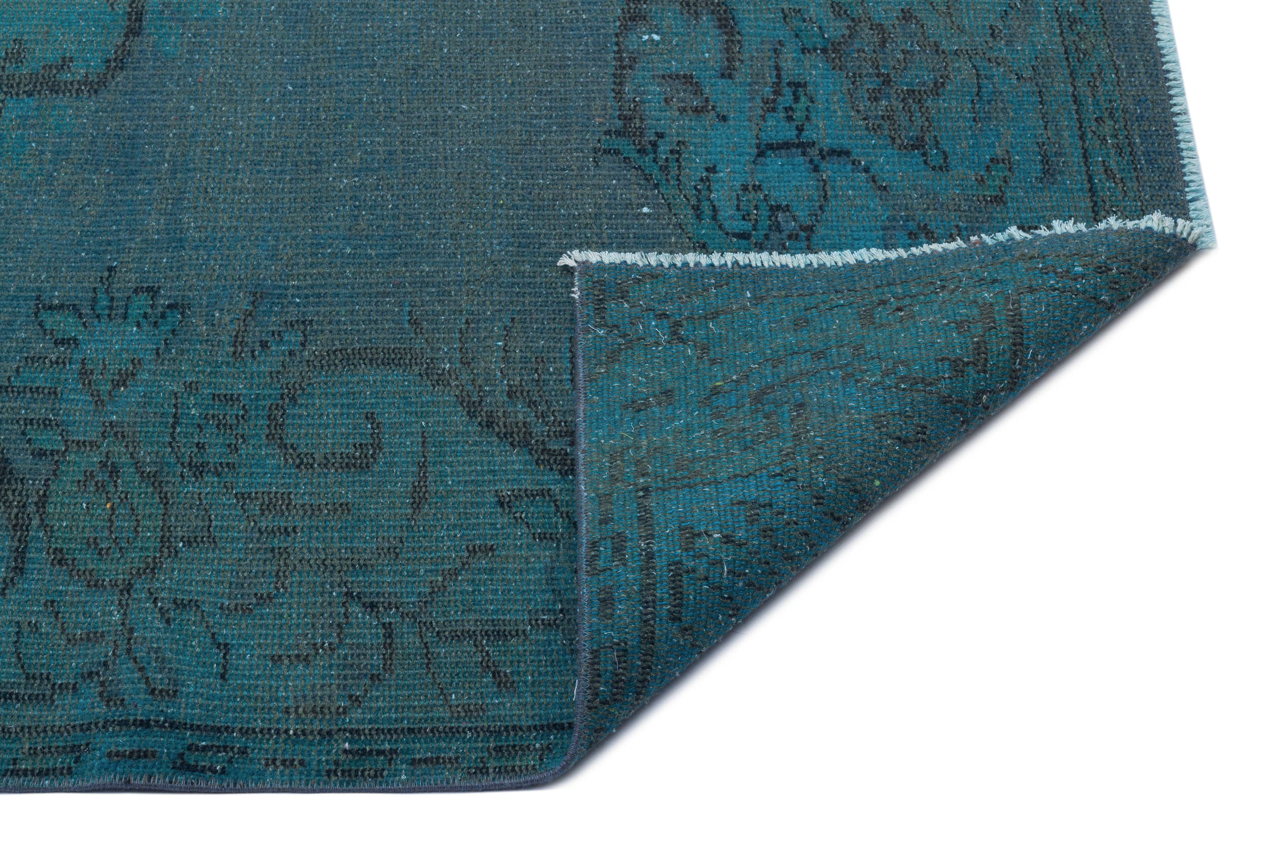Green Over Dyed Vintage Rug 5'2'' x 8'8'' ft 157 x 263 cm