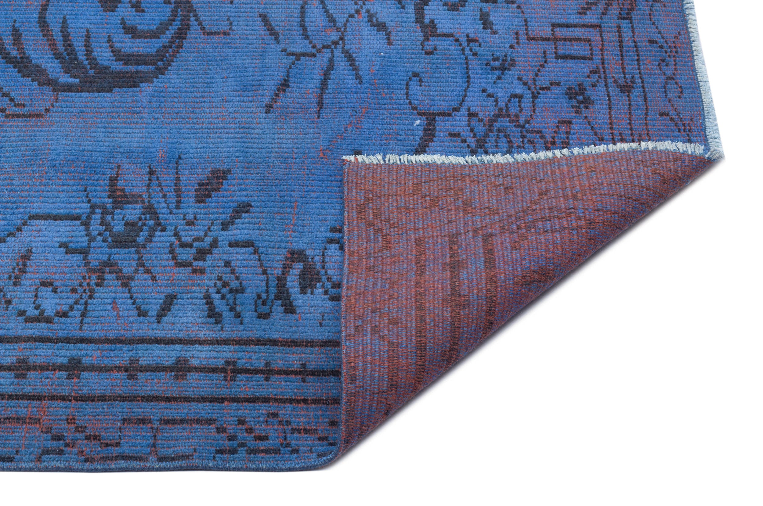 Blue Over Dyed Vintage Rug 5'3'' x 8'0'' ft 161 x 244 cm