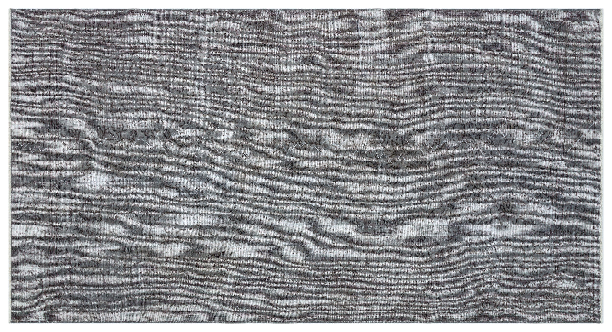 Gray Over Dyed Vintage Rug 4'9'' x 9'0'' ft 145 x 275 cm