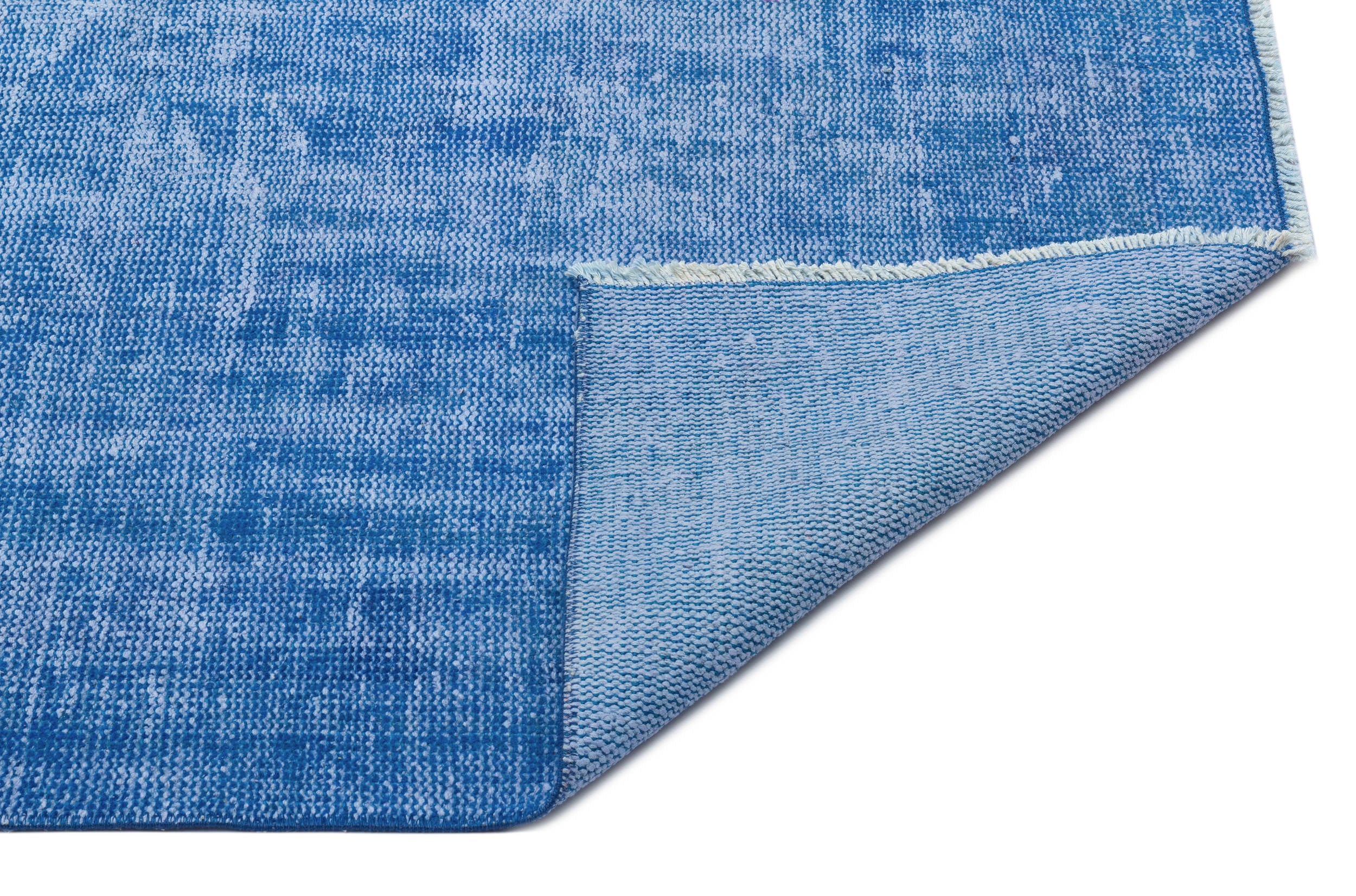 Blue Over Dyed Vintage Rug 5'9'' x 9'4'' ft 175 x 285 cm