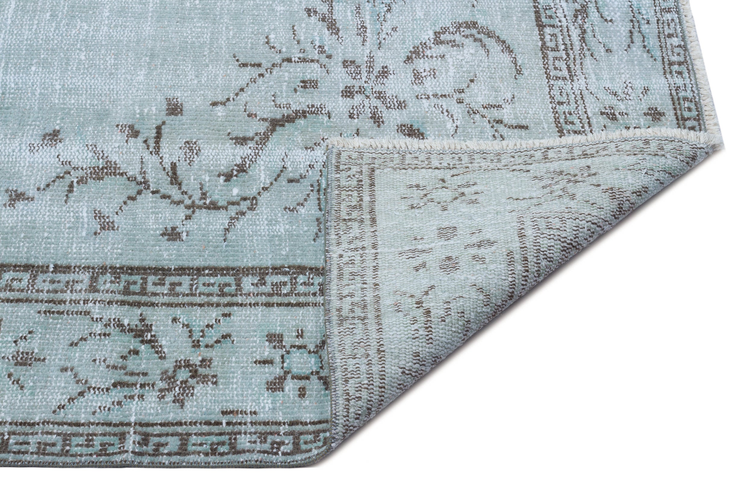 Blue Over Dyed Vintage Rug 5'9'' x 10'2'' ft 175 x 310 cm
