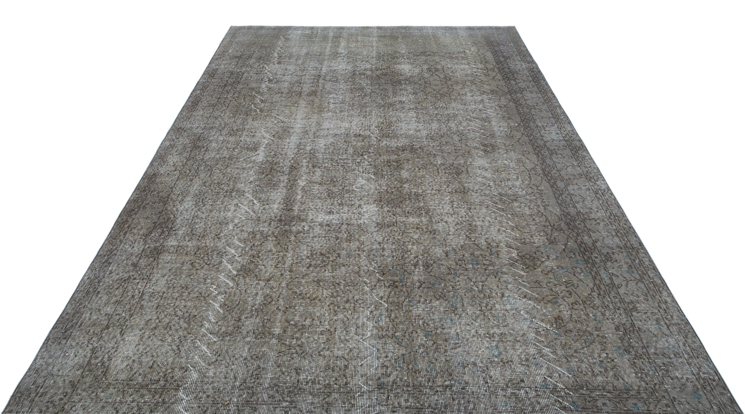 Gray Over Dyed Vintage Rug 6'9'' x 10'6'' ft 205 x 320 cm