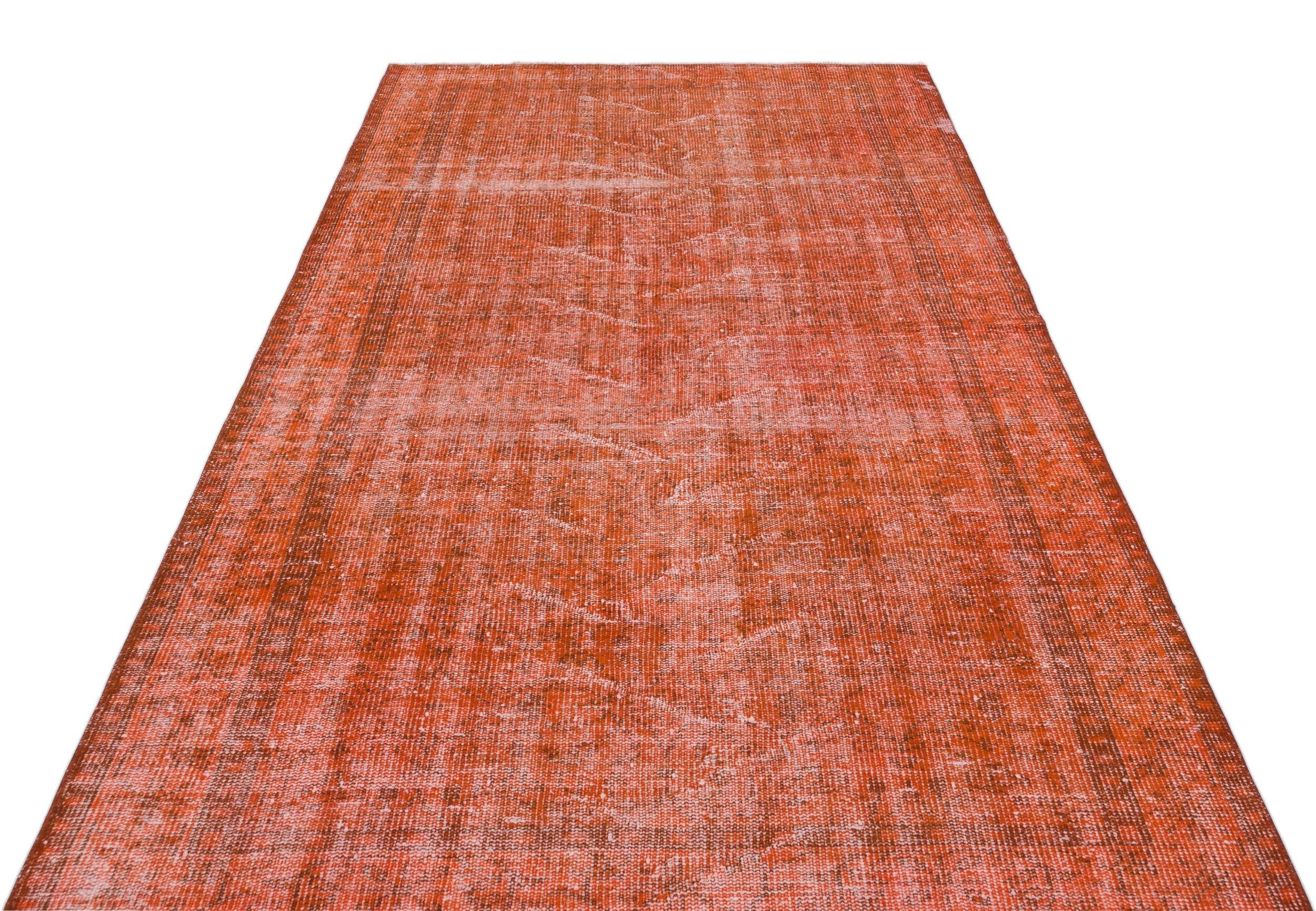 Orange Over Dyed Vintage Rug 5'0'' x 8'3'' ft 153 x 251 cm