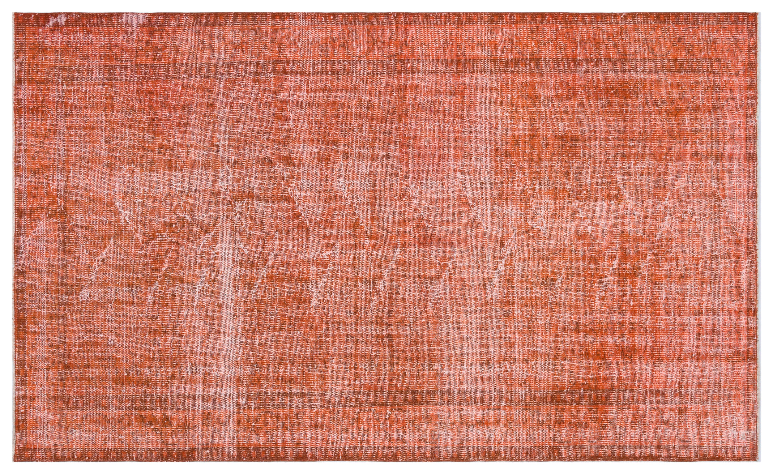 Orange Over Dyed Vintage Rug 5'0'' x 8'3'' ft 153 x 251 cm