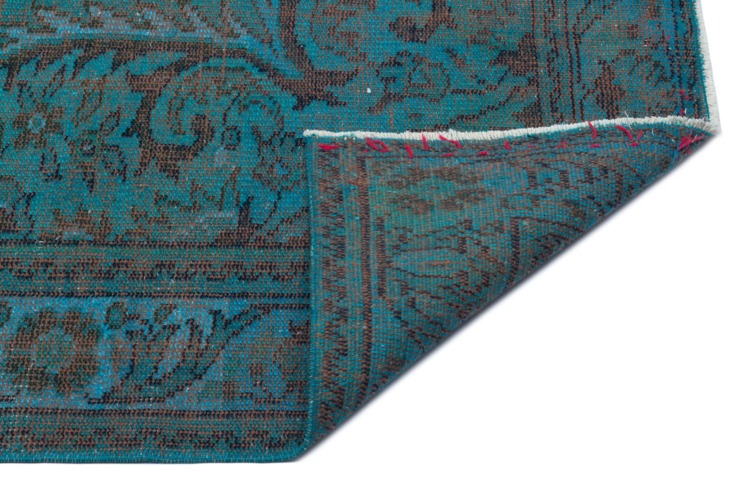 Traditional Design Indigo Blue Over Dyed Vintage Rug 5'10'' x 9'8'' ft 178 x 295 cm