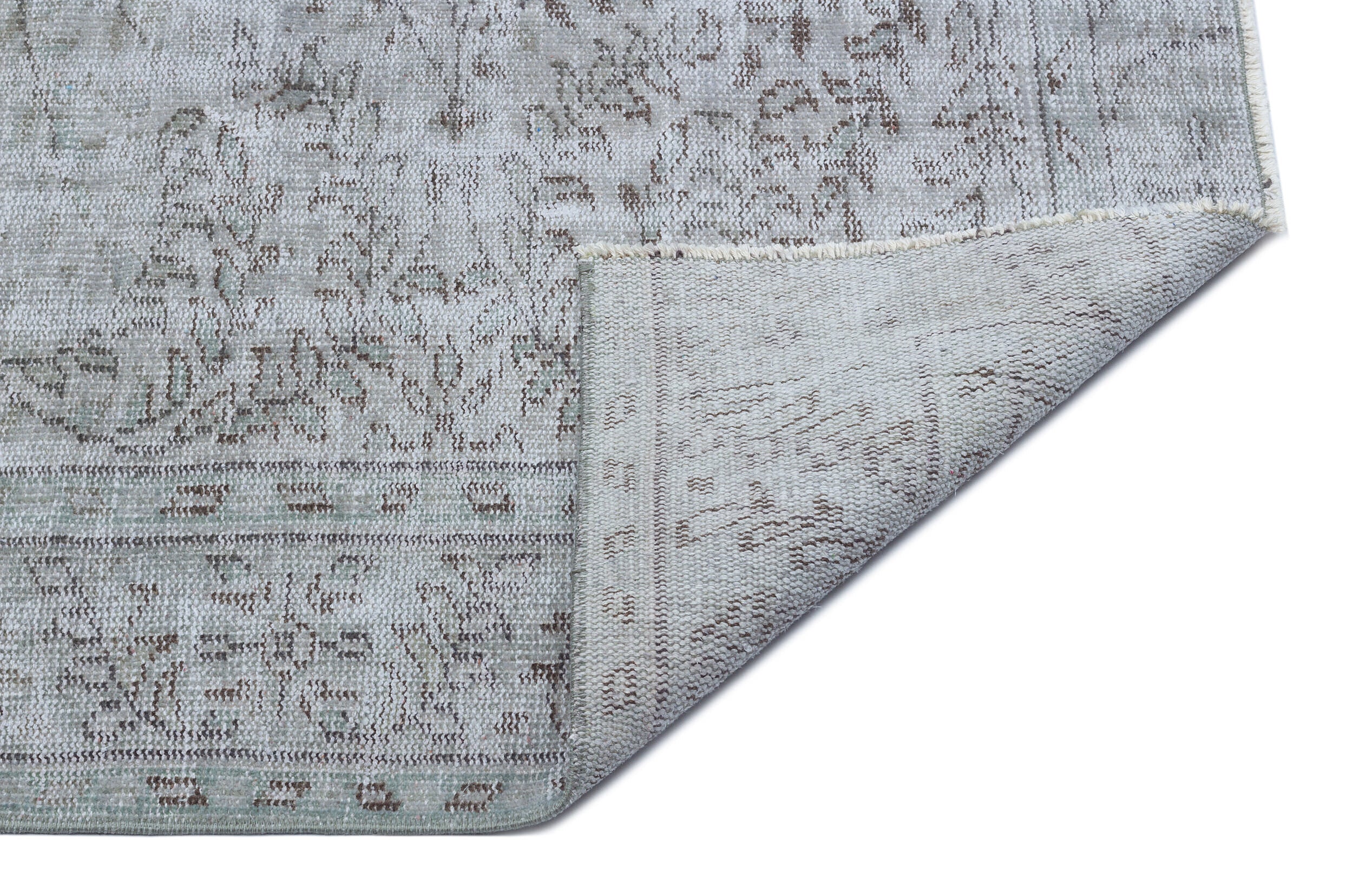 Gray Over Dyed Vintage Rug 5'6'' x 8'6'' ft 168 x 260 cm