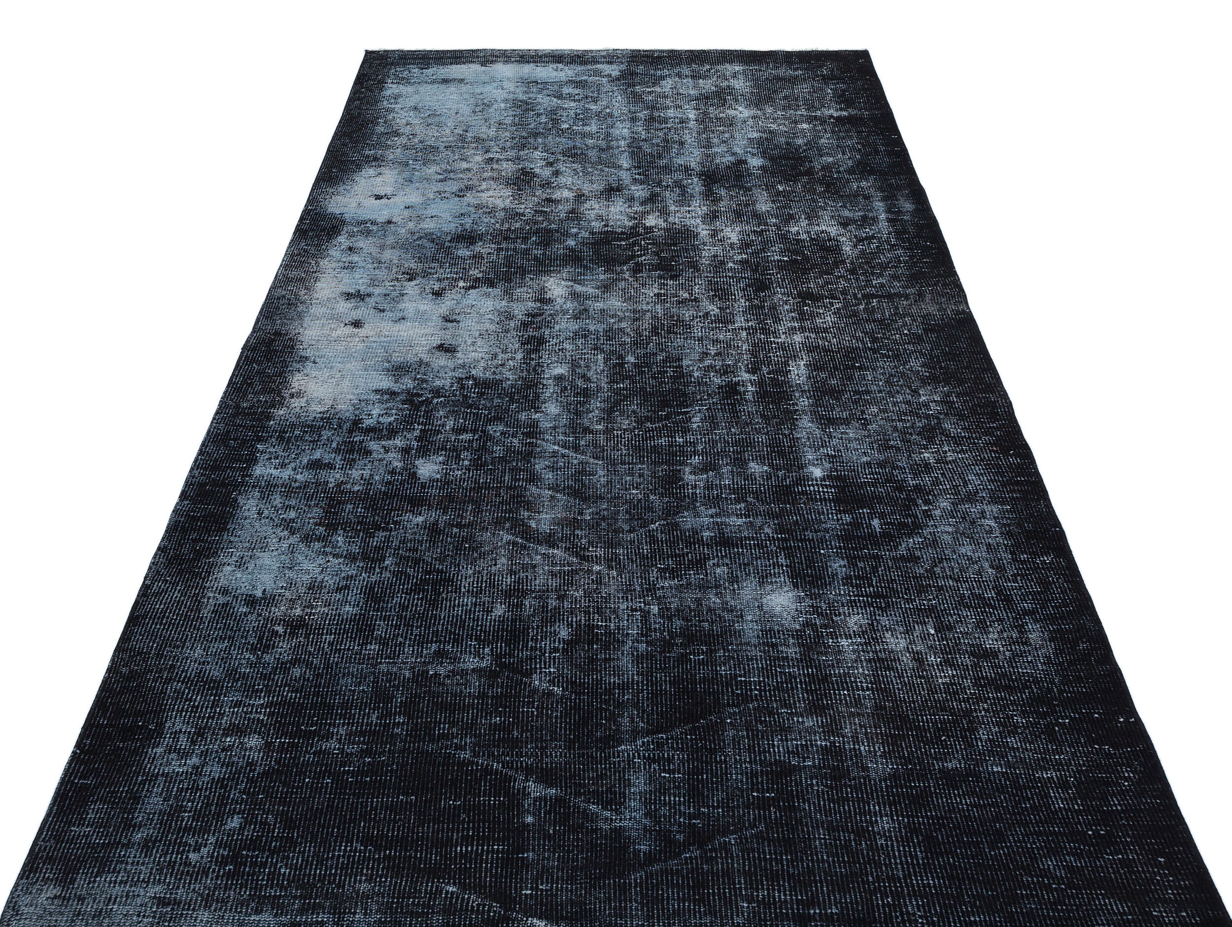Black Over Dyed Vintage Rug 4'12'' x 8'8'' ft 152 x 265 cm