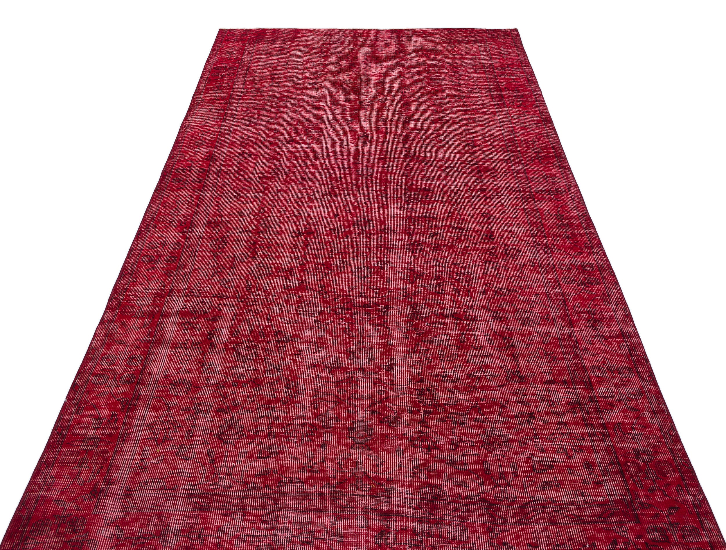 Red Over Dyed Vintage Rug 5'0'' x 8'11'' ft 153 x 272 cm