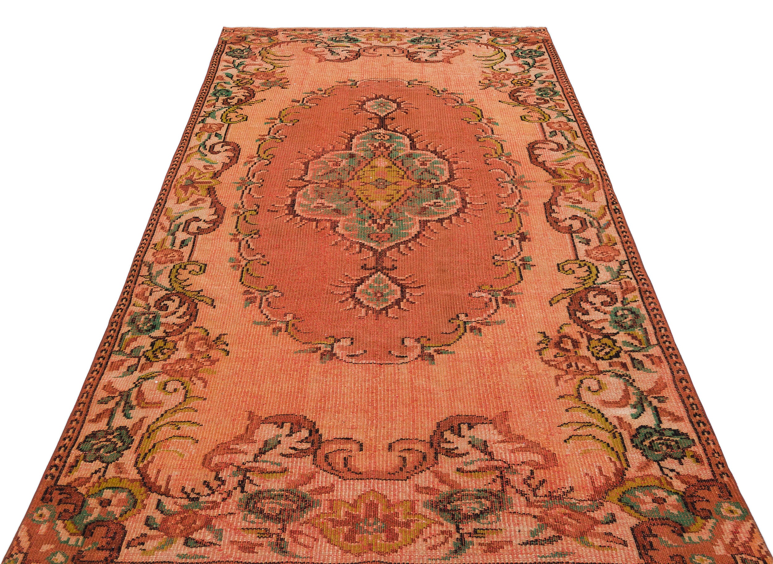 Orange Over Dyed Vintage Rug 5'0'' x 8'6'' ft 153 x 259 cm