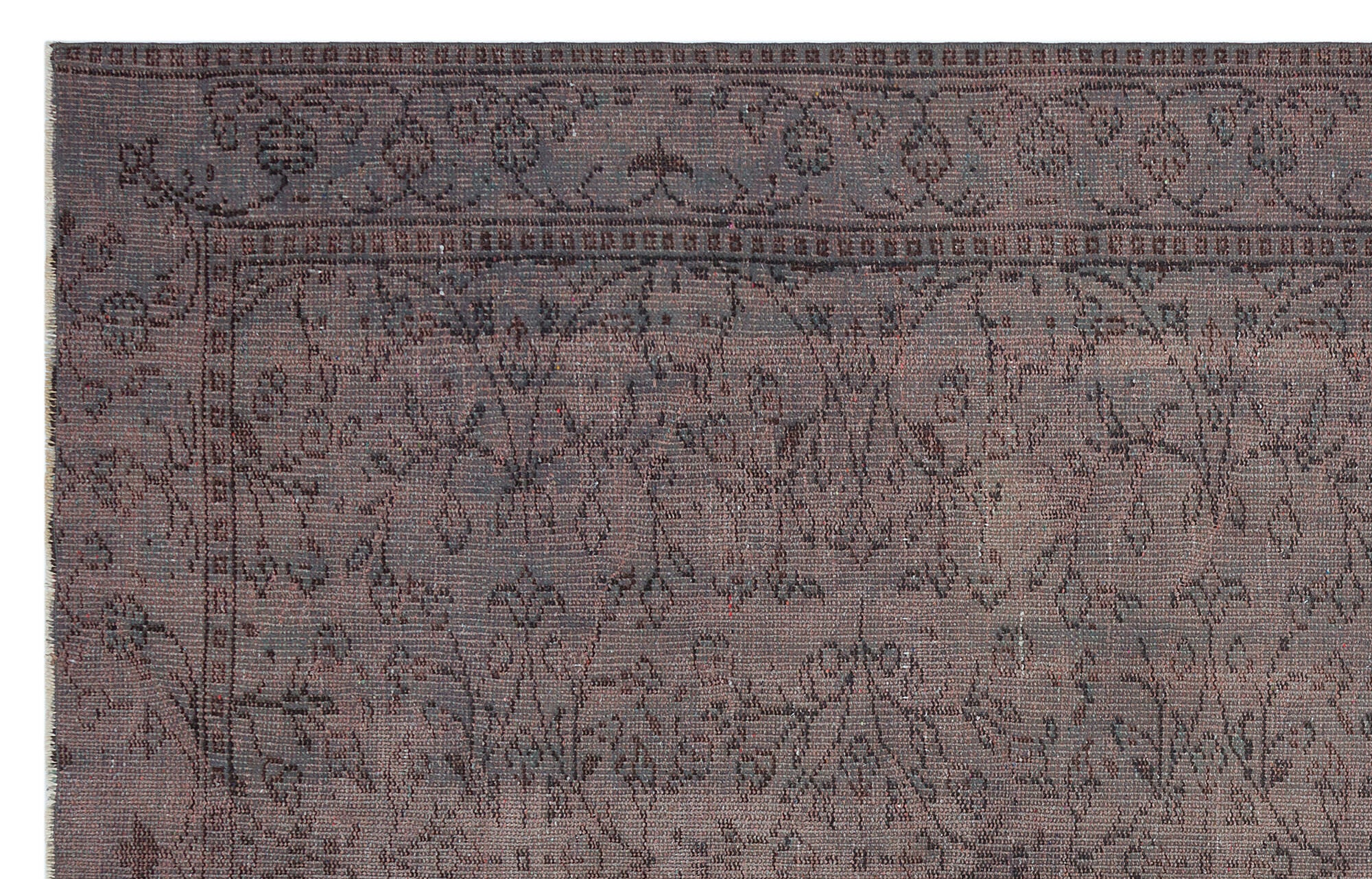 Gray Over Dyed Vintage Rug 6'0'' x 9'2'' ft 184 x 280 cm