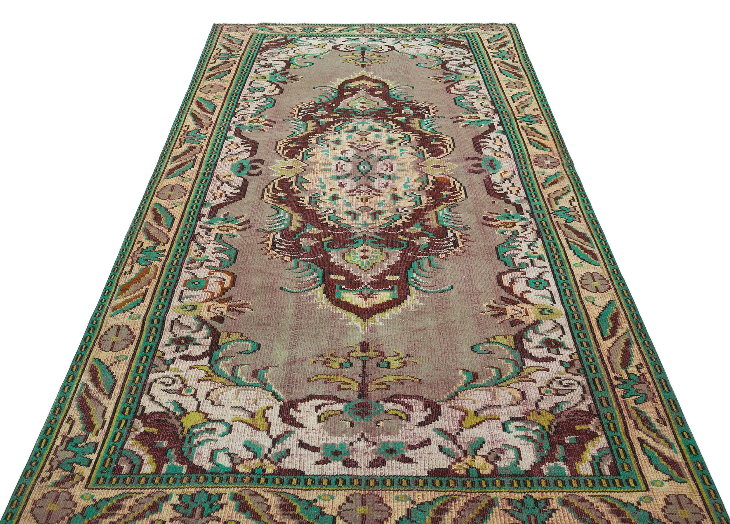 Naturel Over Dyed Vintage Rug 5'2'' x 8'11'' ft 158 x 271 cm