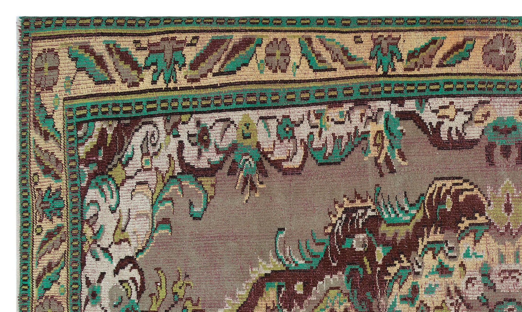 Naturel Over Dyed Vintage Rug 5'2'' x 8'11'' ft 158 x 271 cm