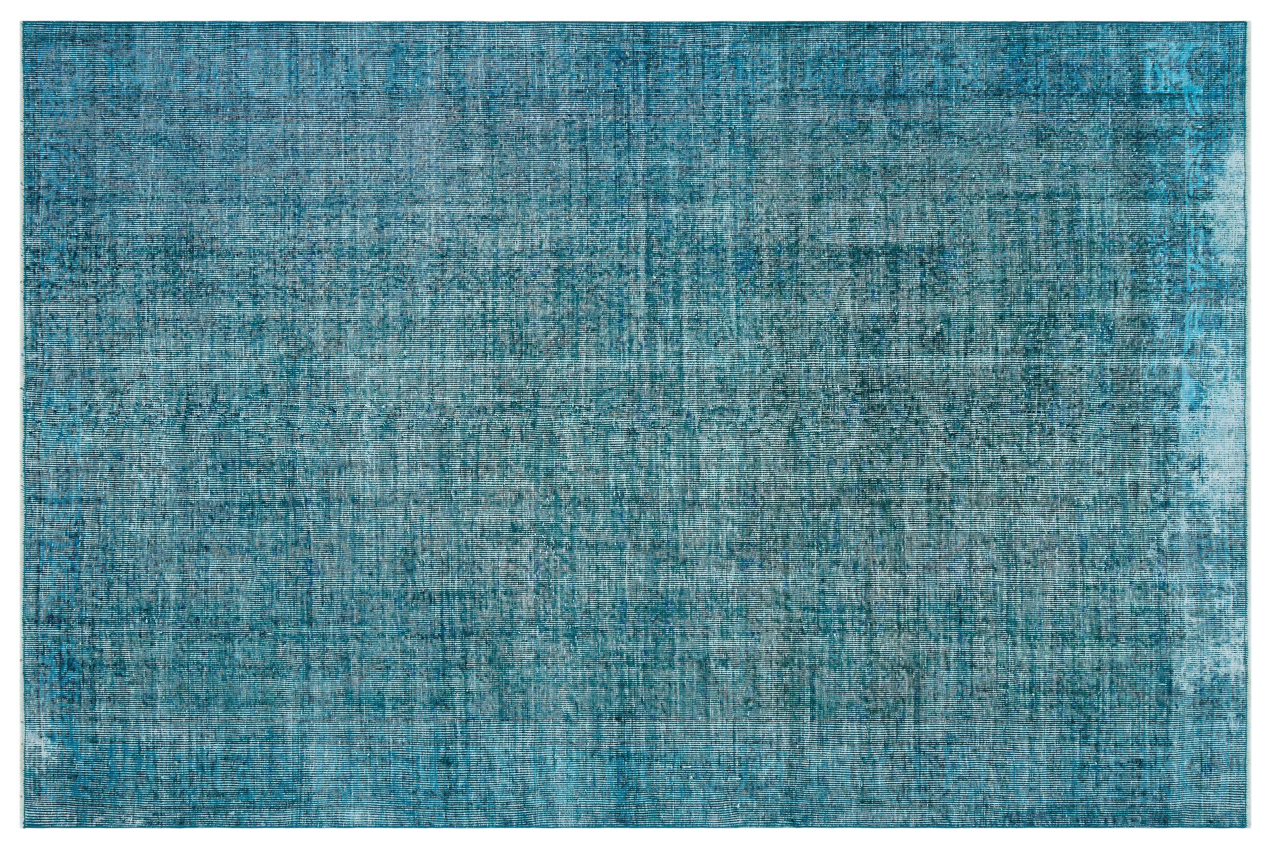 Turquoise Over Dyed Vintage Rug 6'3'' x 9'5'' ft 191 x 288 cm