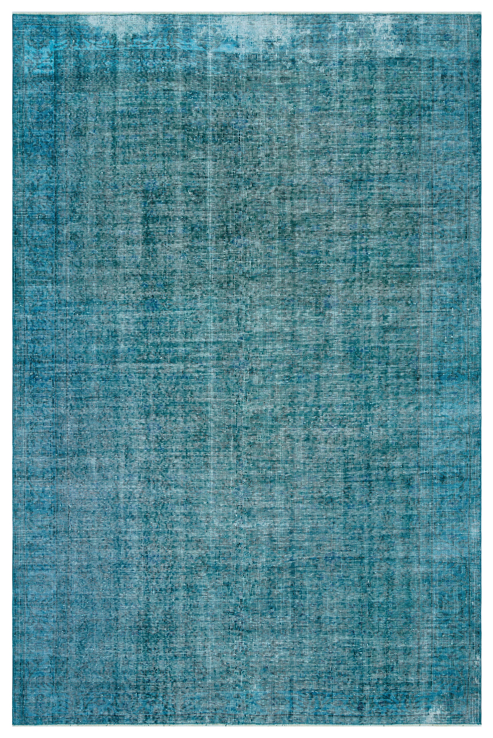 Turquoise Over Dyed Vintage Rug 6'3'' x 9'5'' ft 191 x 288 cm