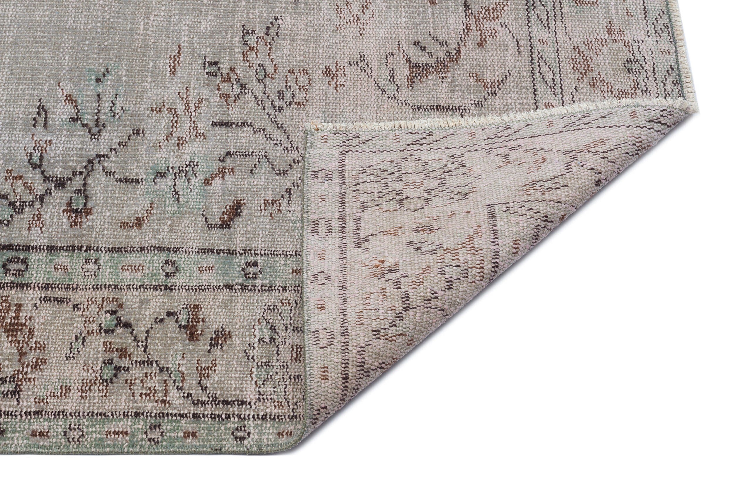 Gray Over Dyed Vintage Rug 5'10'' x 9'2'' ft 177 x 280 cm