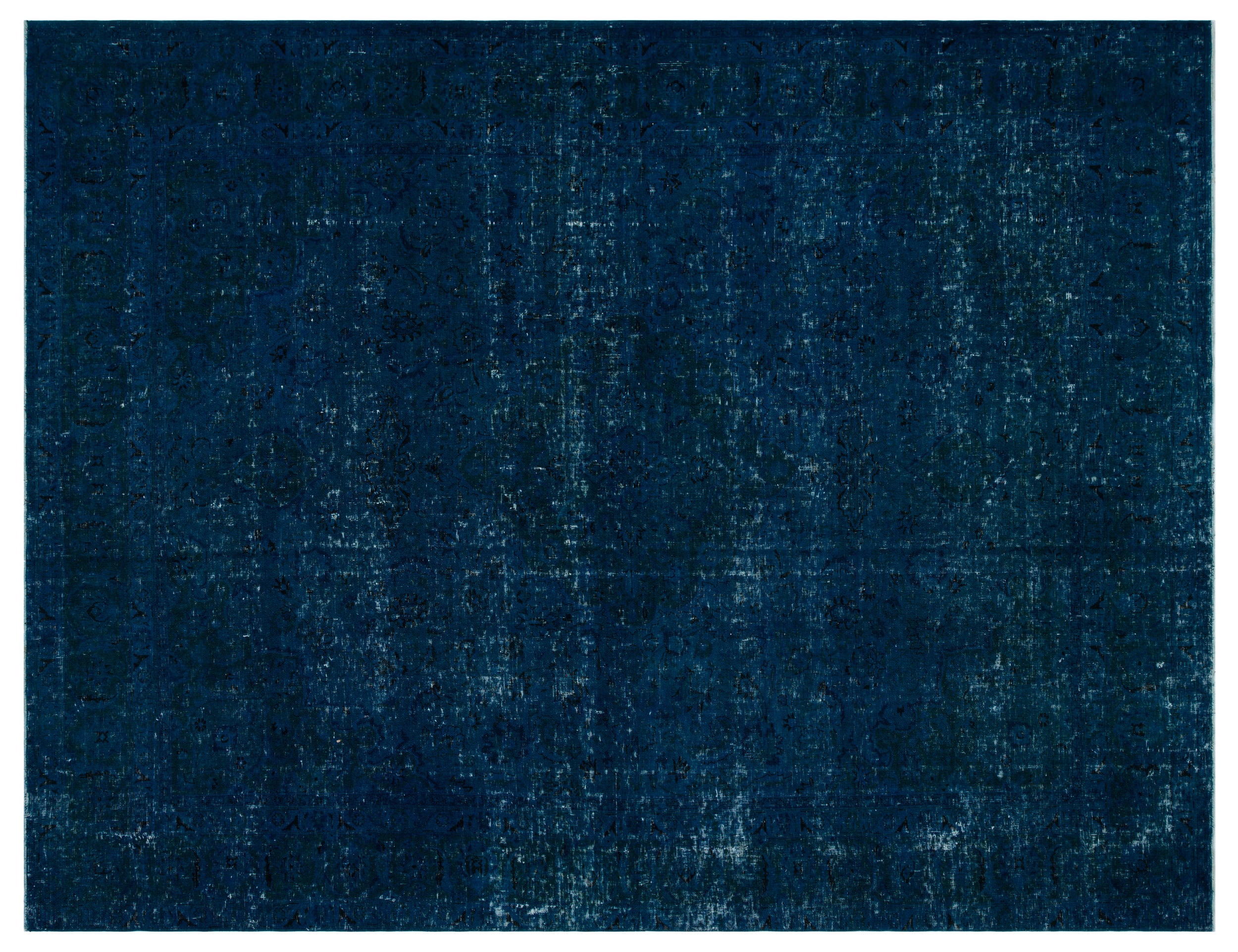 Turquoise  Over Dyed Vintage XLarge Rug 9'7'' x 12'7'' ft 293 x 383 cm