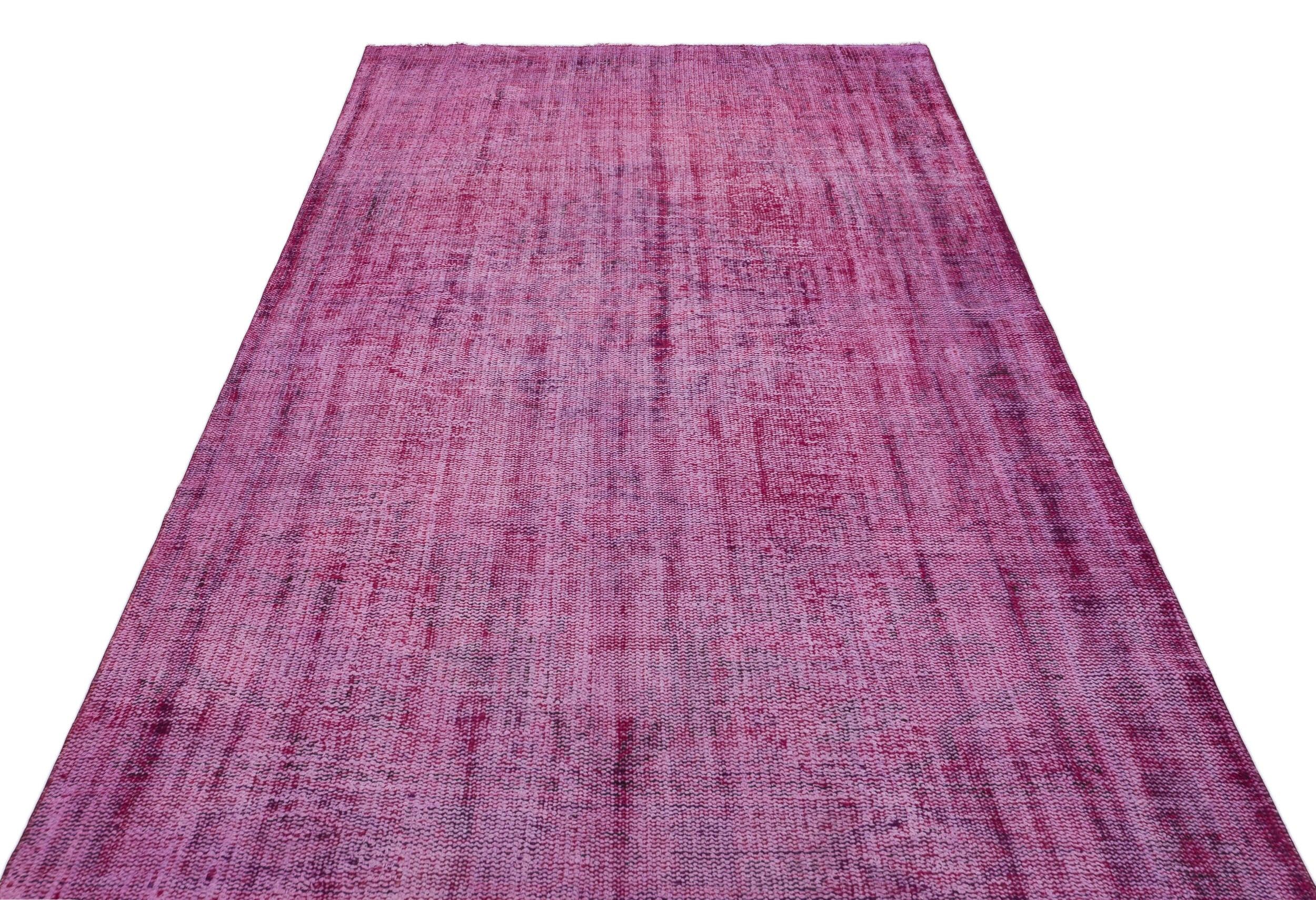Fuchsia Over Dyed Vintage Rug 4'12'' x 8'7'' ft 152 x 261 cm