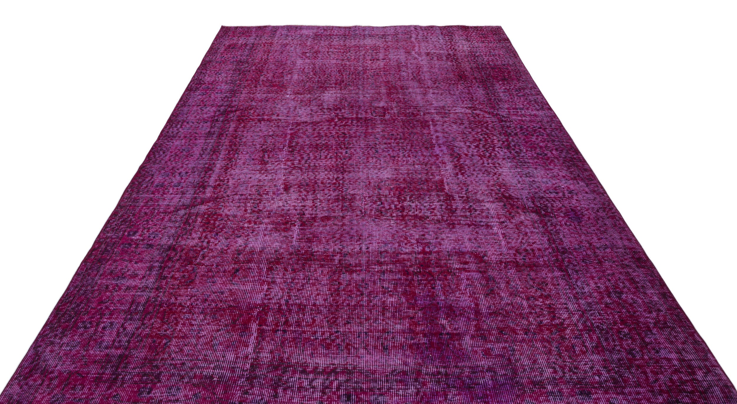 Fuchsia Over Dyed Vintage Rug 6'7'' x 9'7'' ft 201 x 292 cm