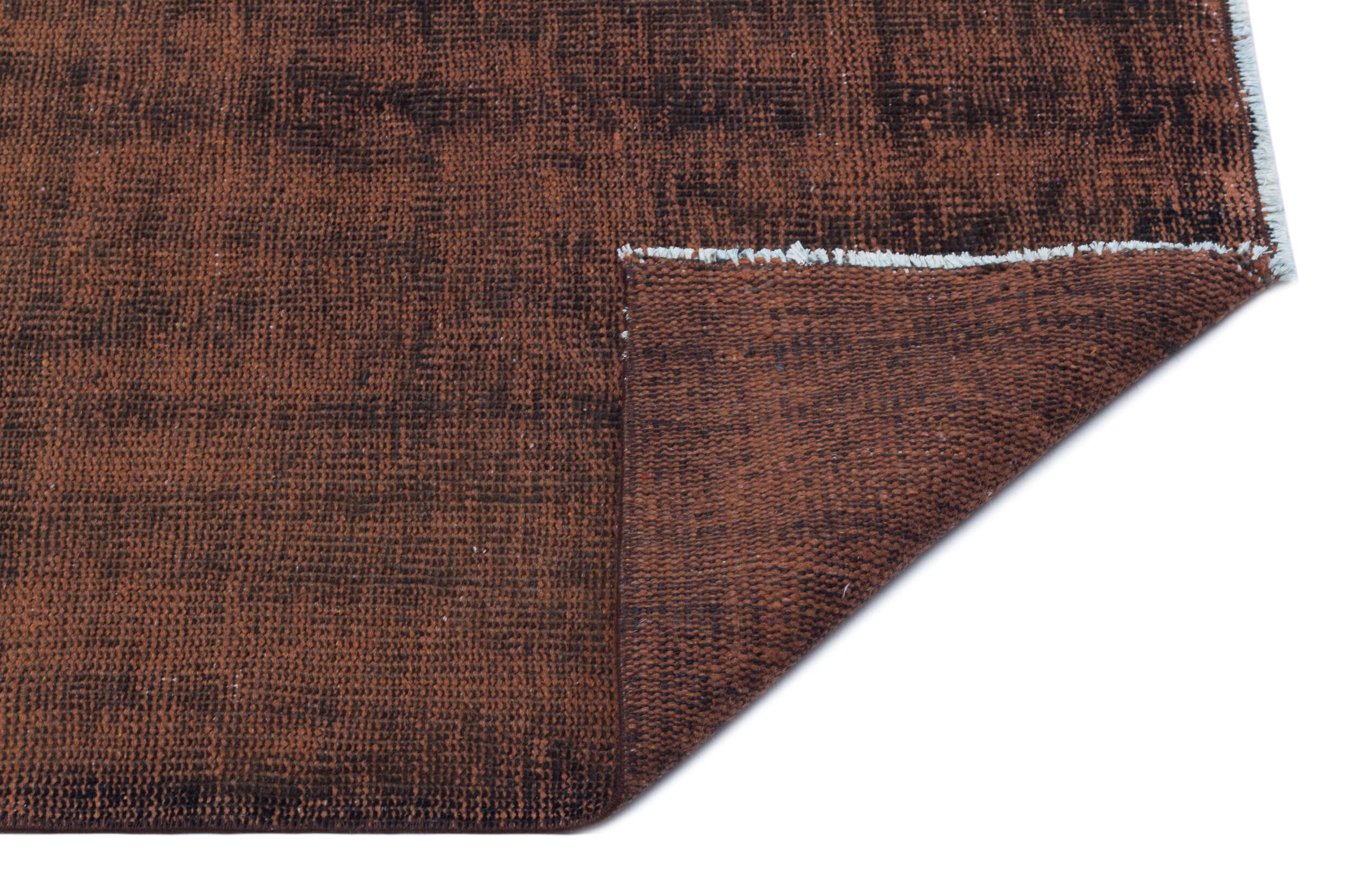 Brown Over Dyed Vintage Rug 5'7'' x 8'9'' ft 170 x 267 cm