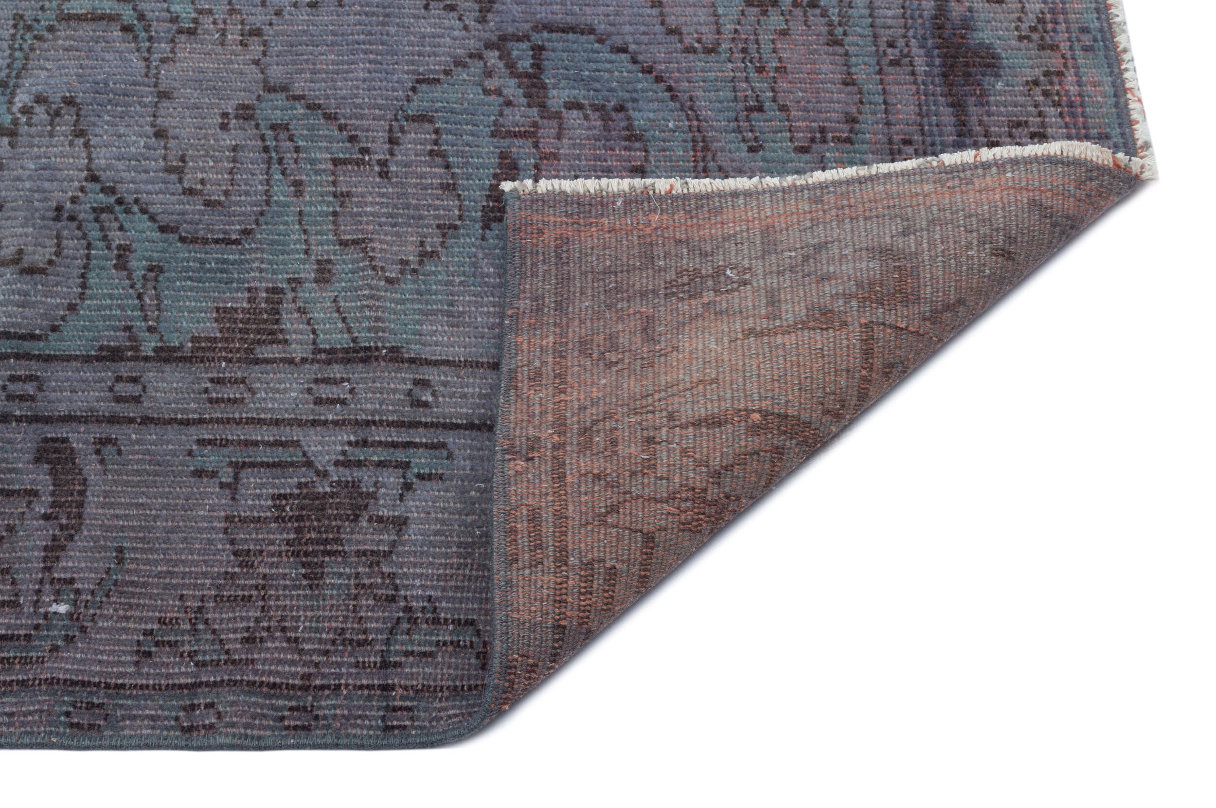 Gray Over Dyed Vintage Rug 6'1'' x 9'2'' ft 186 x 280 cm