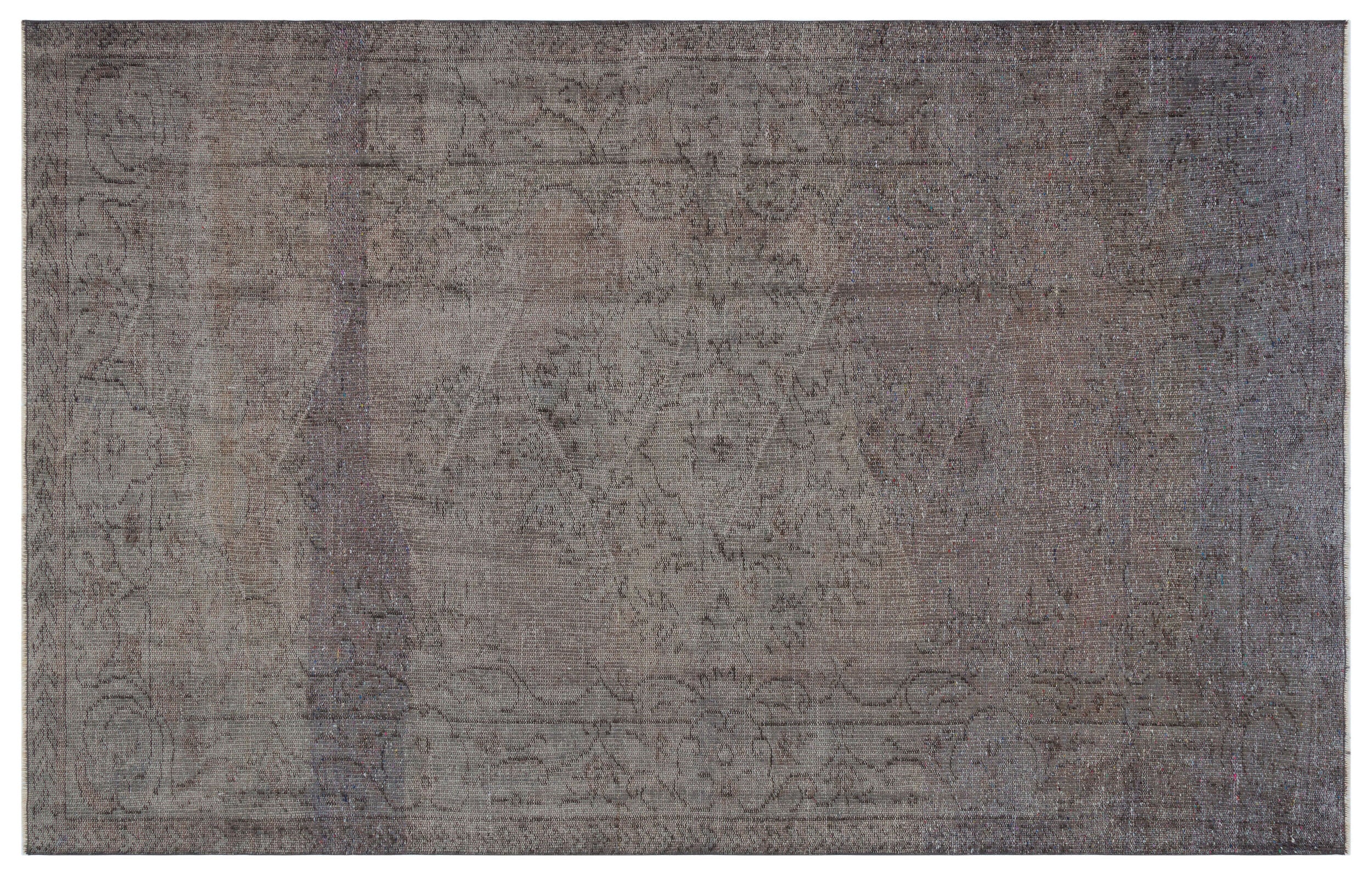Gray Over Dyed Vintage Rug 5'6'' x 8'4'' ft 168 x 254 cm