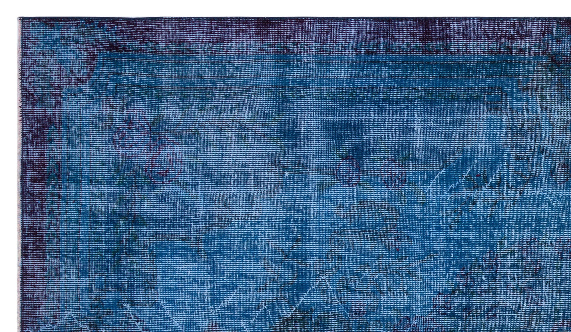Traditional Design Blue Over Dyed Vintage Rug 4'9'' x 8'5'' ft 146 x 257 cm