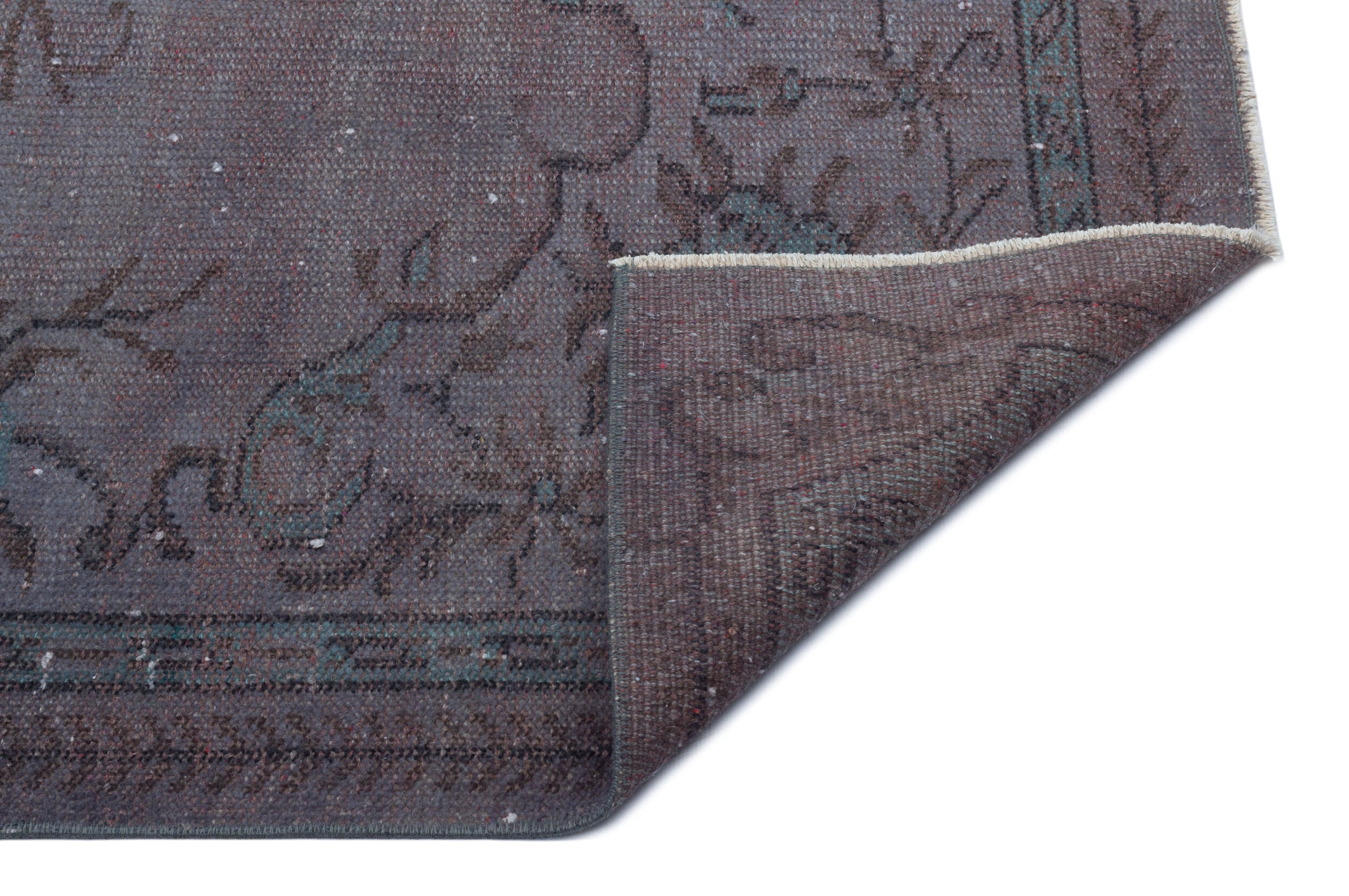 Brown Over Dyed Vintage Rug 5'1'' x 8'9'' ft 155 x 267 cm