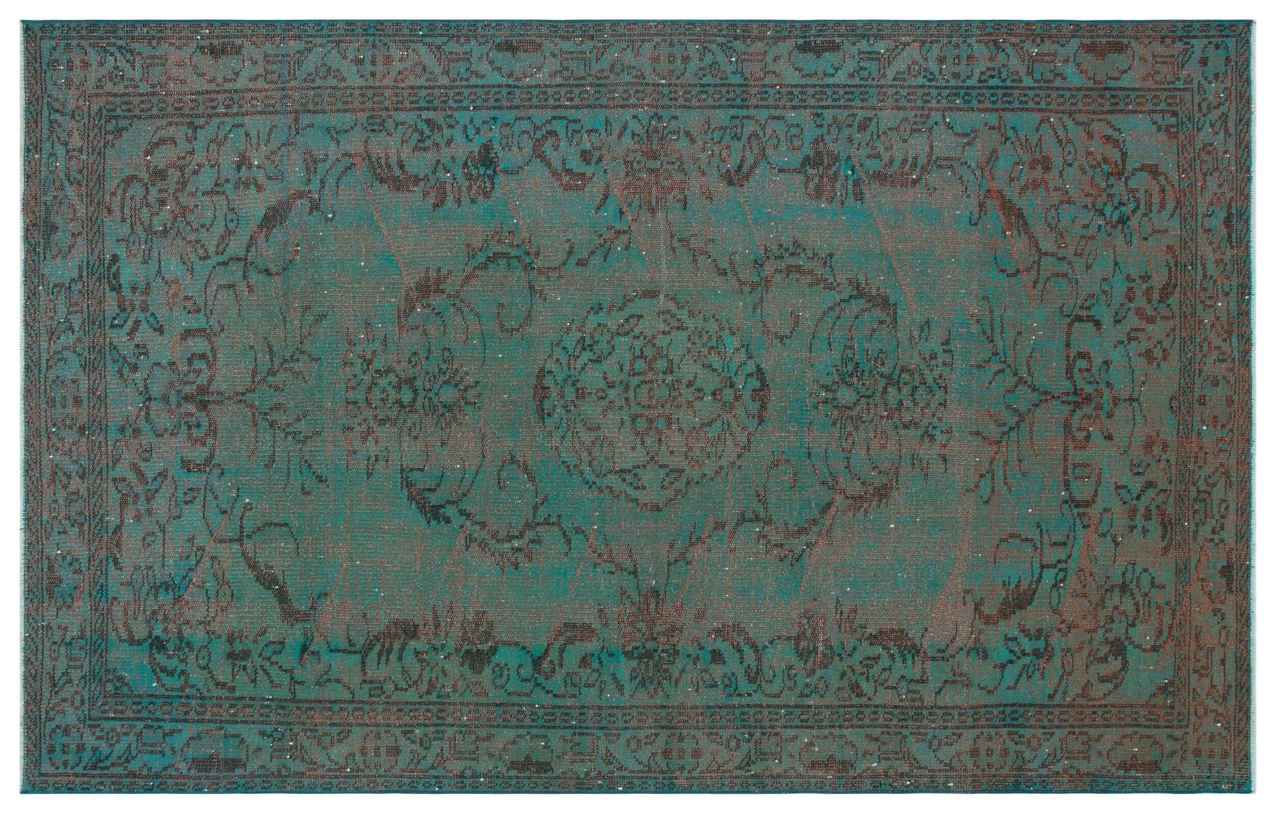 Traditional Design Stone Blue Over Dyed Vintage Rug 5'6'' x 8'8'' ft 168 x 263 cm