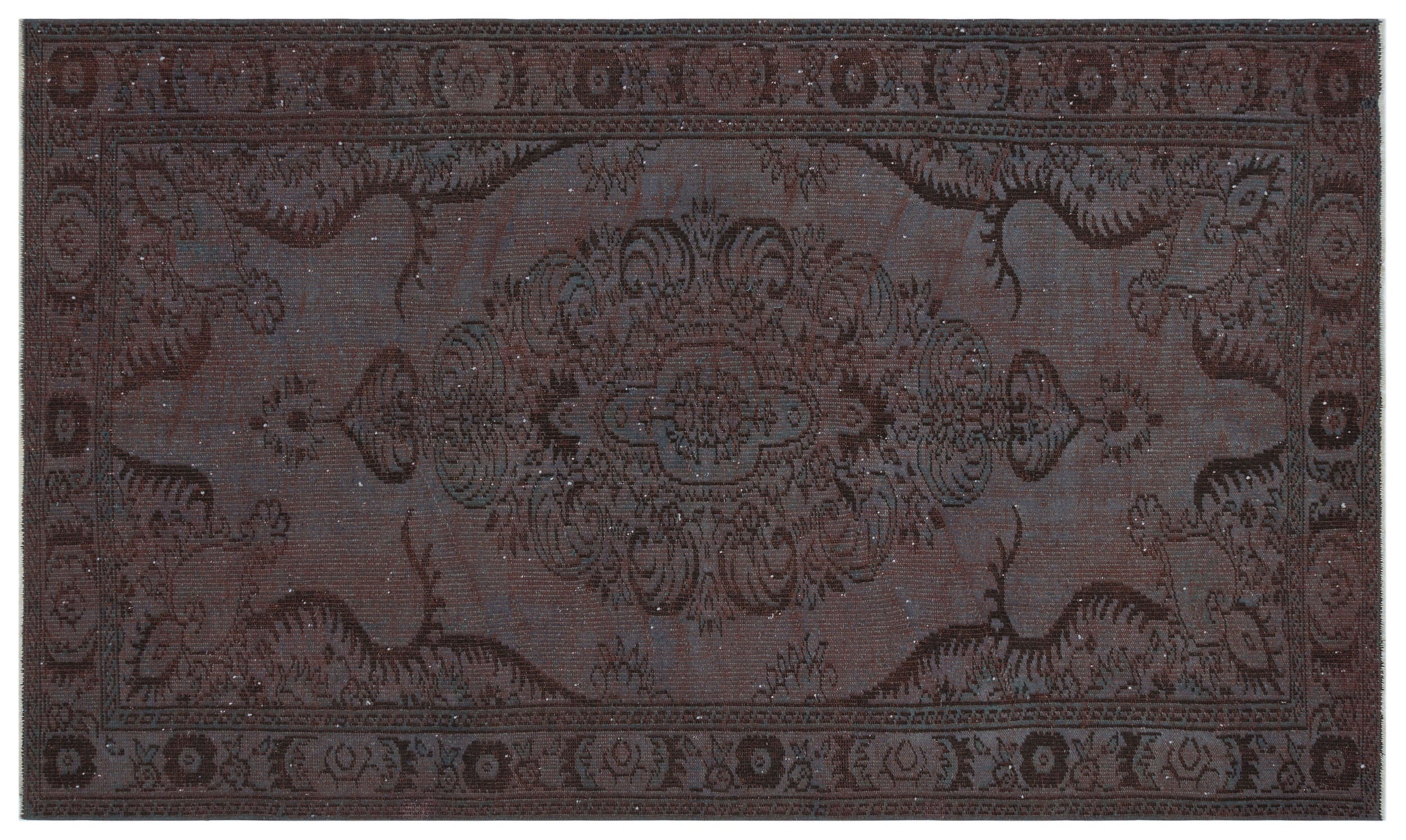 Gray Over Dyed Vintage Rug 5'4'' x 8'10'' ft 163 x 268 cm