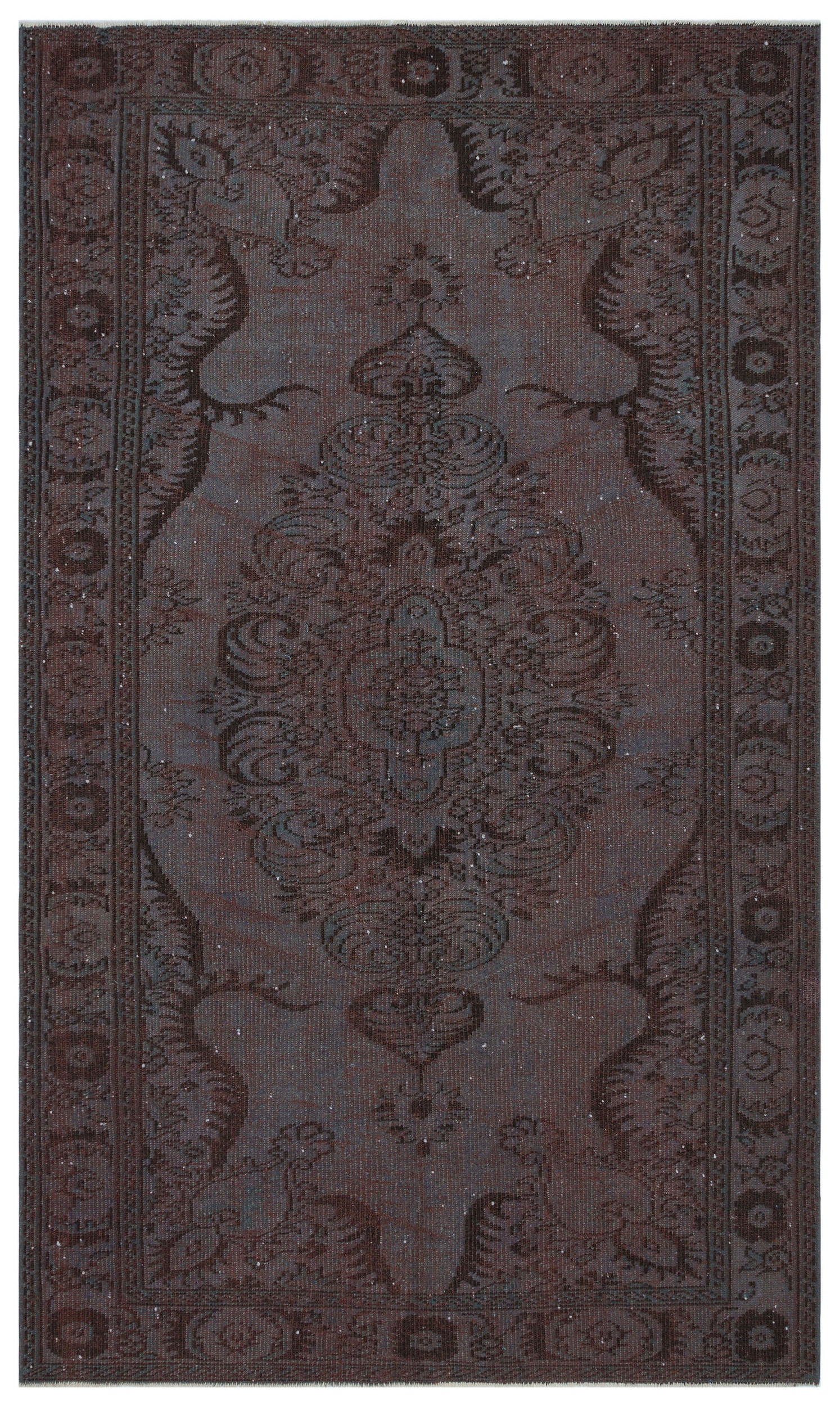 Gray Over Dyed Vintage Rug 5'4'' x 8'10'' ft 163 x 268 cm