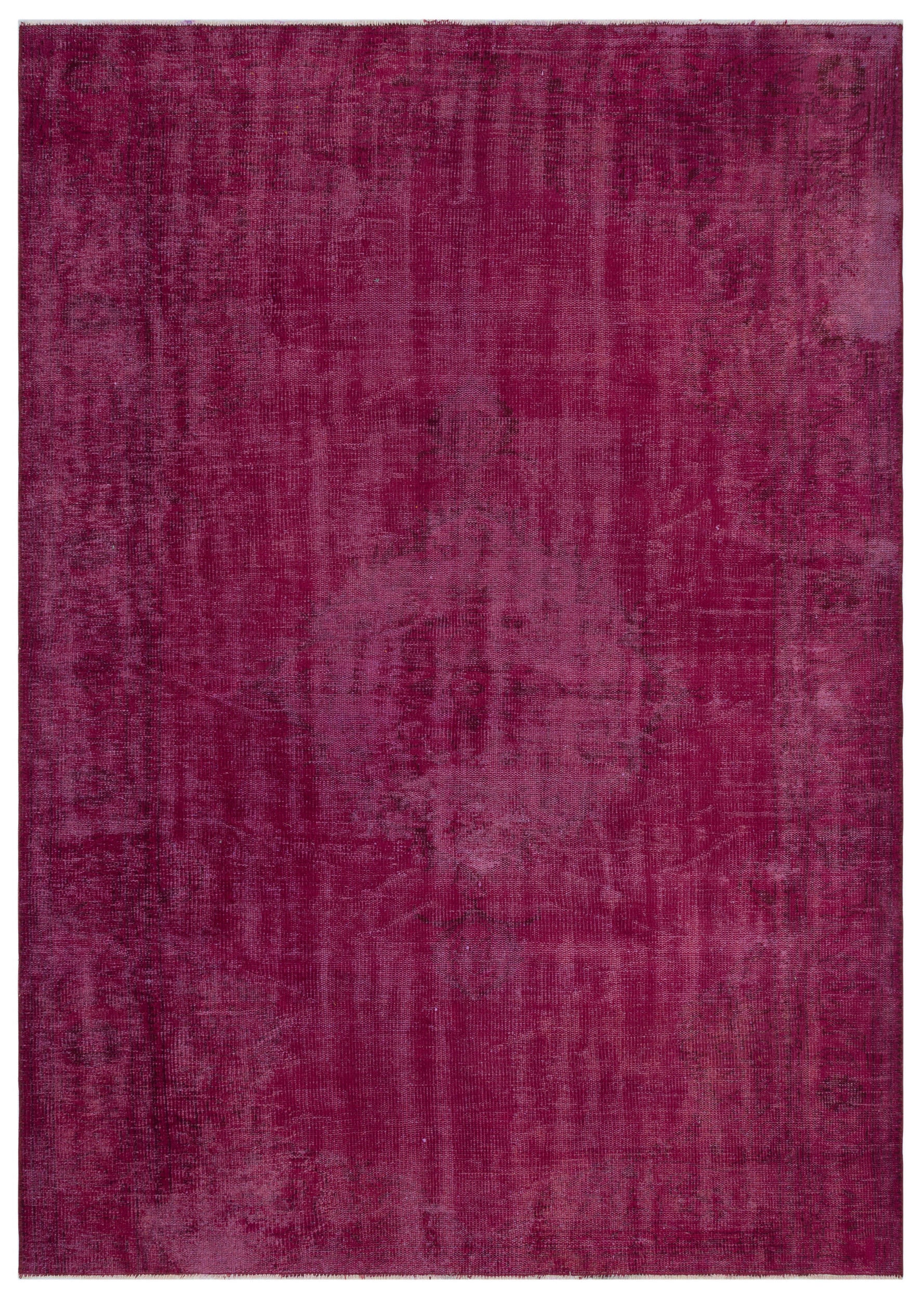 Fuchsia Over Dyed Vintage Rug 6'0'' x 8'6'' ft 184 x 260 cm