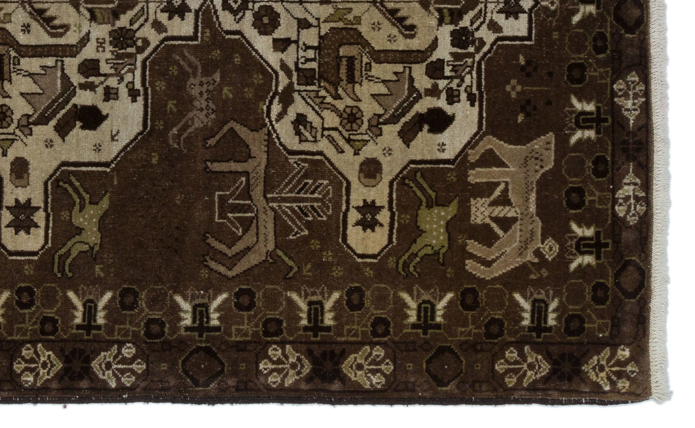 Natural Anatolium Turkish Vintage Rug 3'11'' x 6'5'' ft 119 x 195 cm