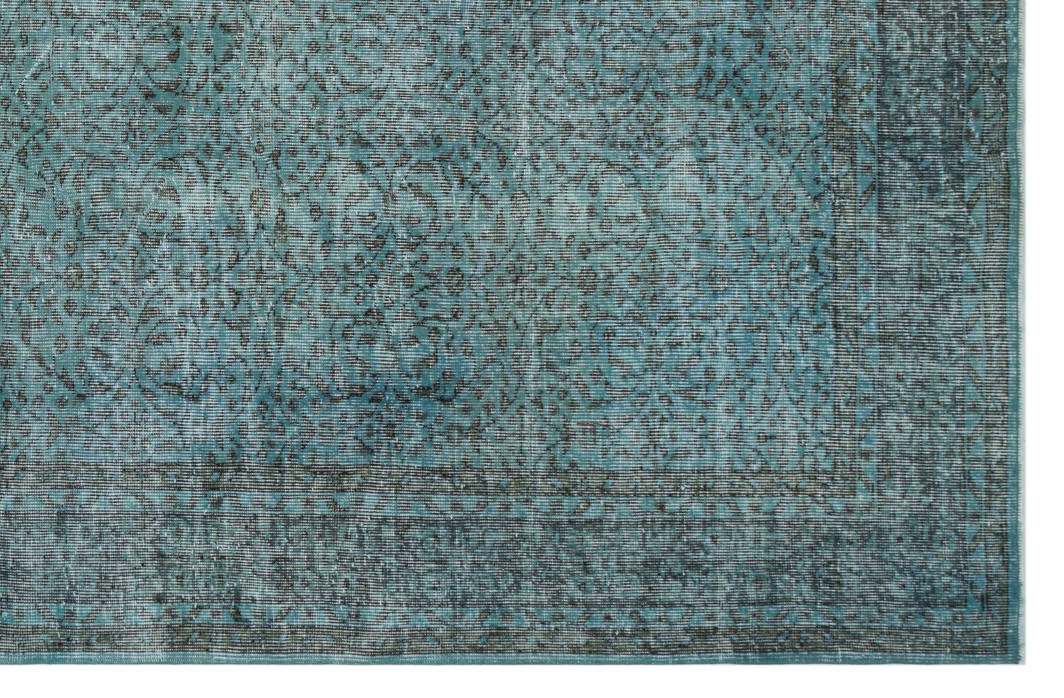 Green Over Dyed Vintage Rug 6'3'' x 9'9'' ft 191 x 296 cm