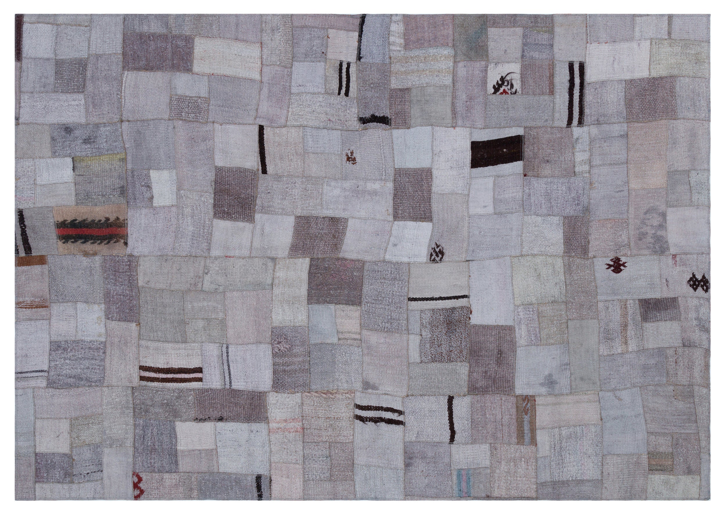 Hemp Over Dyed Kilim Patchwork Unique Rug 5'3'' x 7'7'' ft 160 x 230 cm