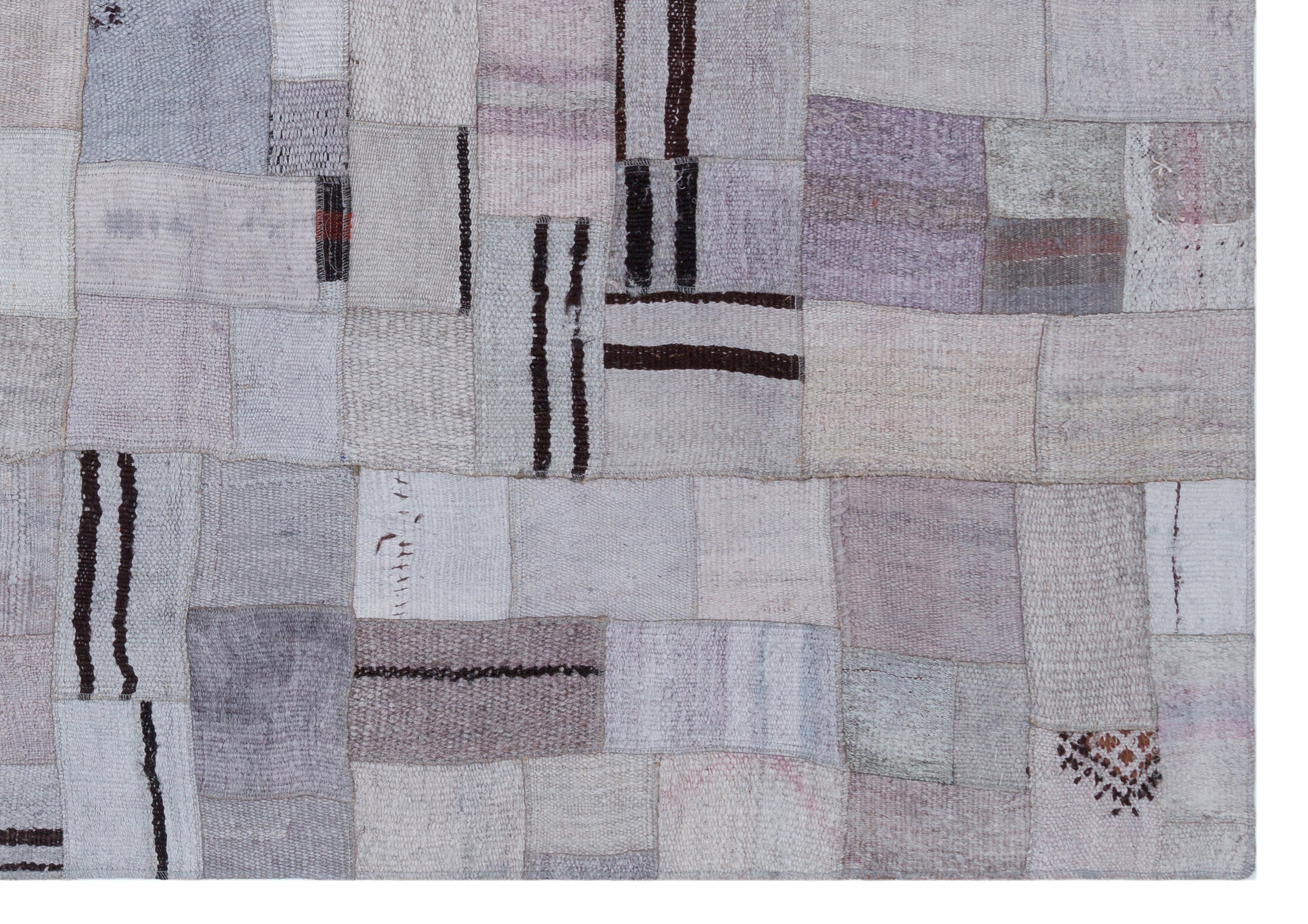 Hemp Over Dyed Kilim Patchwork Unique Rug 5'4'' x 7'7'' ft 162 x 230 cm