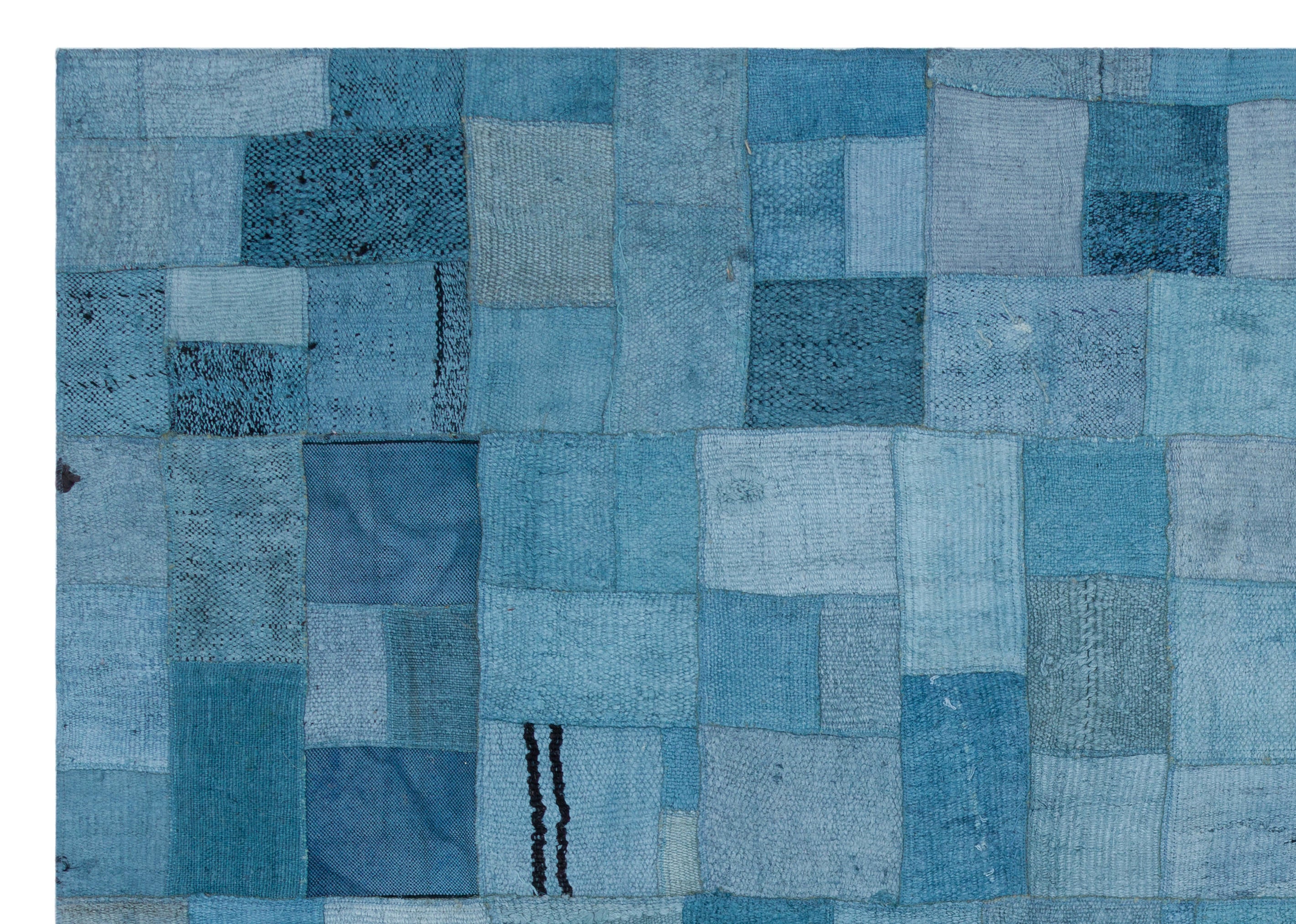 Hemp Over Dyed Kilim Patchwork Unique Rug 5'3'' x 7'5'' ft 160 x 226 cm