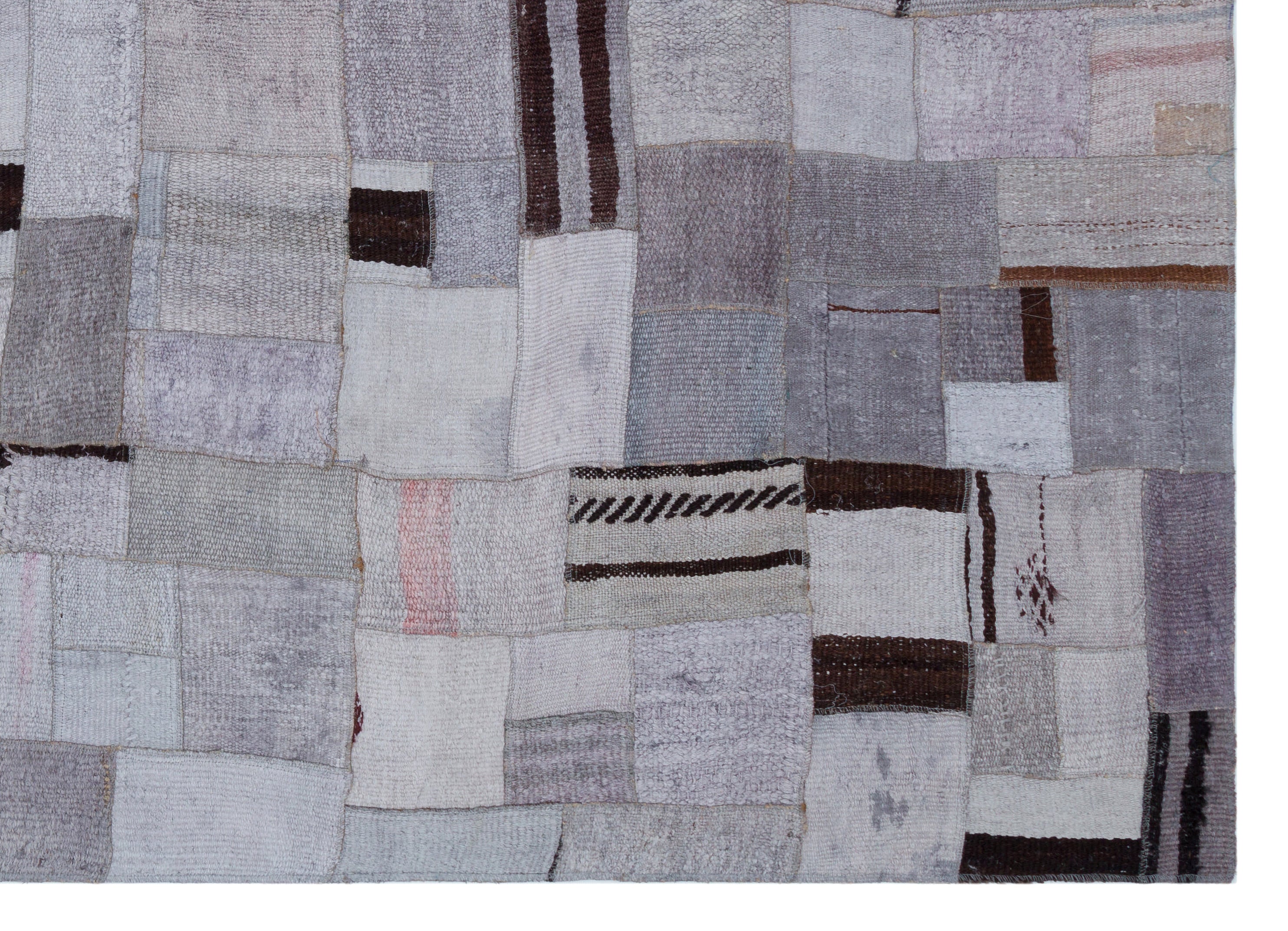 Hemp Over Dyed Kilim Patchwork Unique Rug 5'7'' x 7'9'' ft 170 x 237 cm