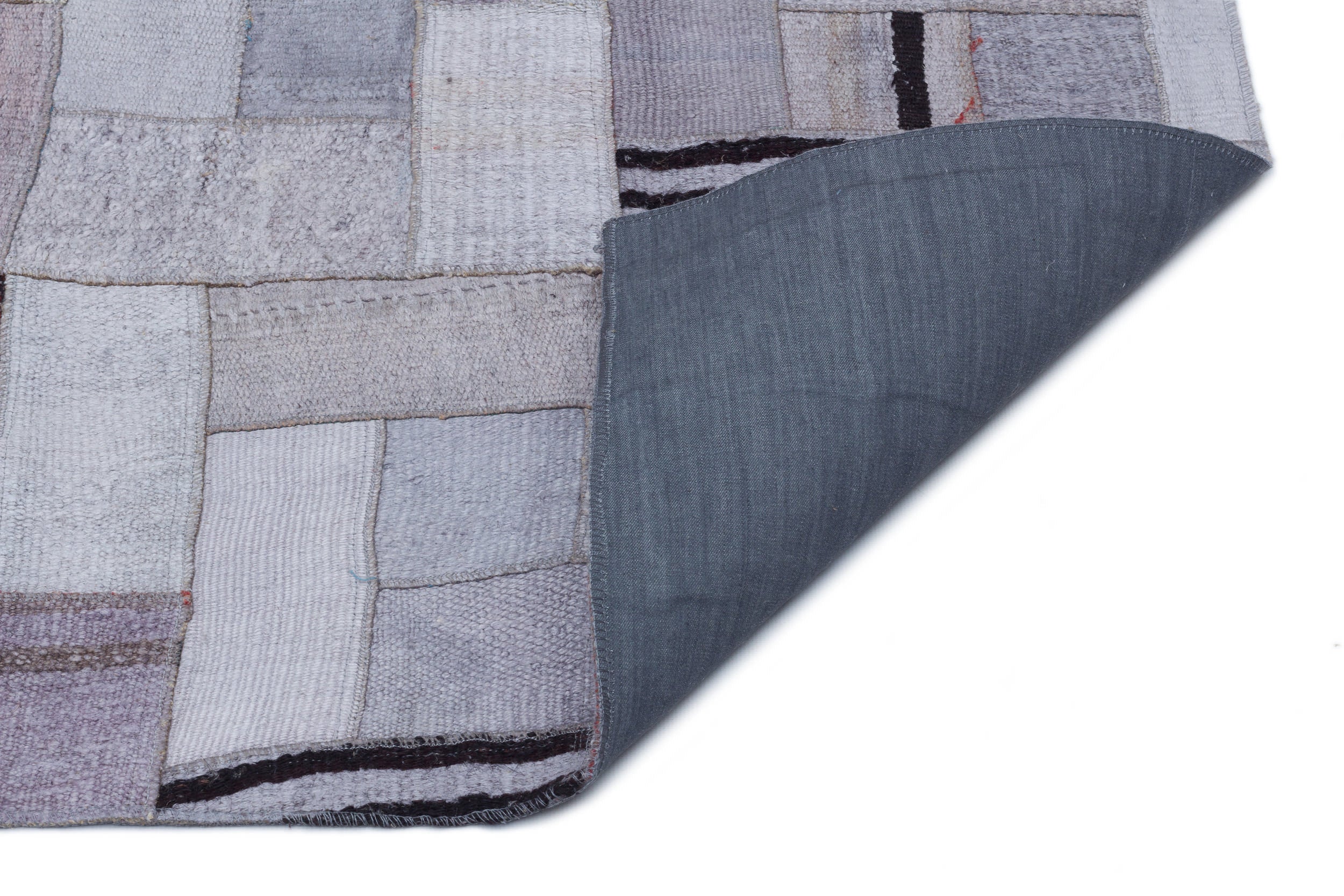 Hemp Over Dyed Kilim Patchwork Unique Rug 5'3'' x 7'7'' ft 161 x 230 cm