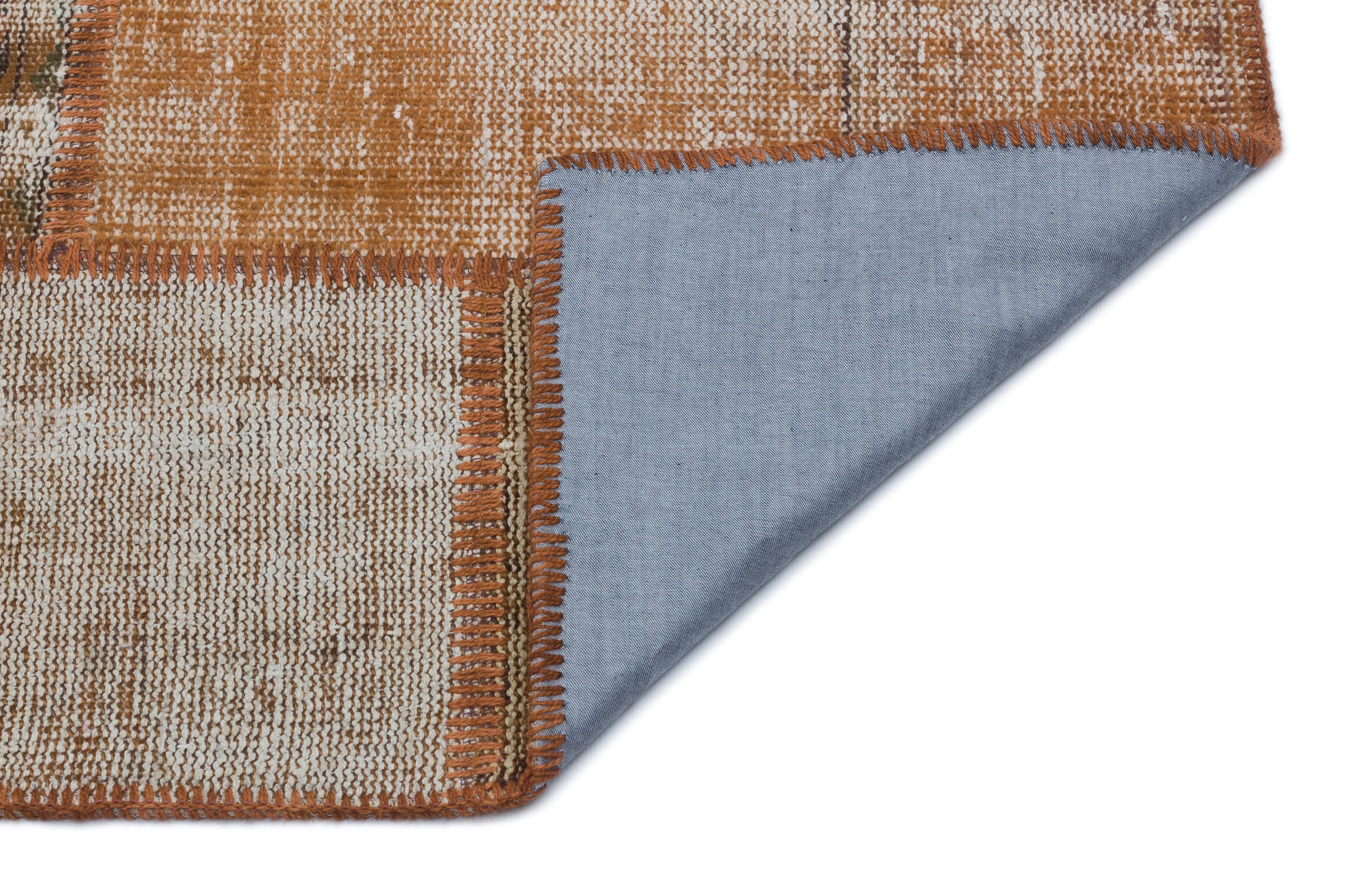 Brown Over Dyed Patchwork Unique Rug 3'11'' x 5'11'' ft 120 x 180 cm