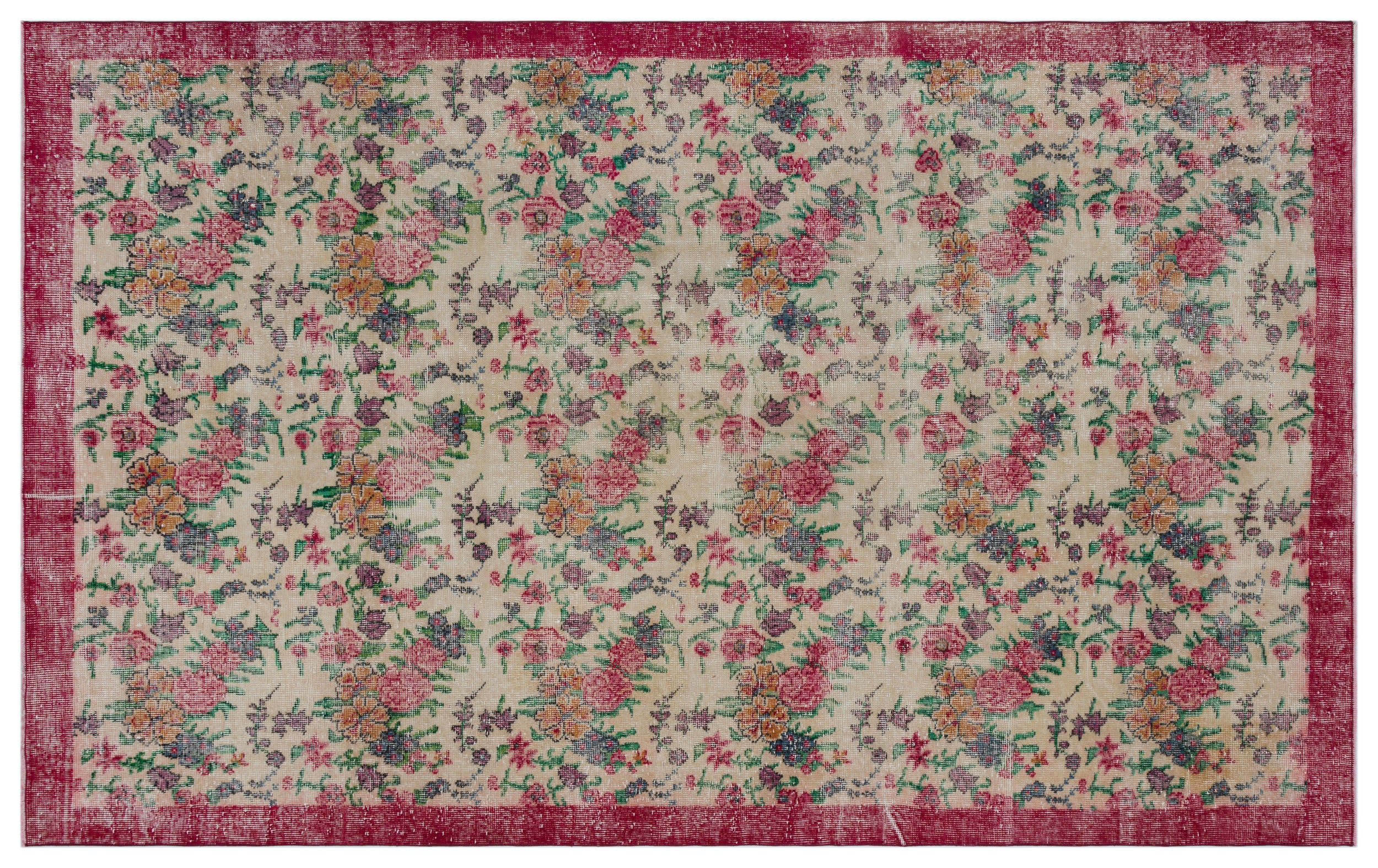 Naturel Over Dyed Vintage Rug 5'12'' x 9'7'' ft 182 x 291 cm