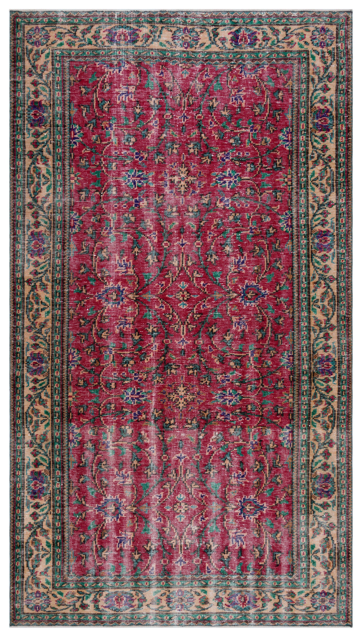Naturel Over Dyed Vintage Rug 5'7'' x 9'9'' ft 170 x 298 cm