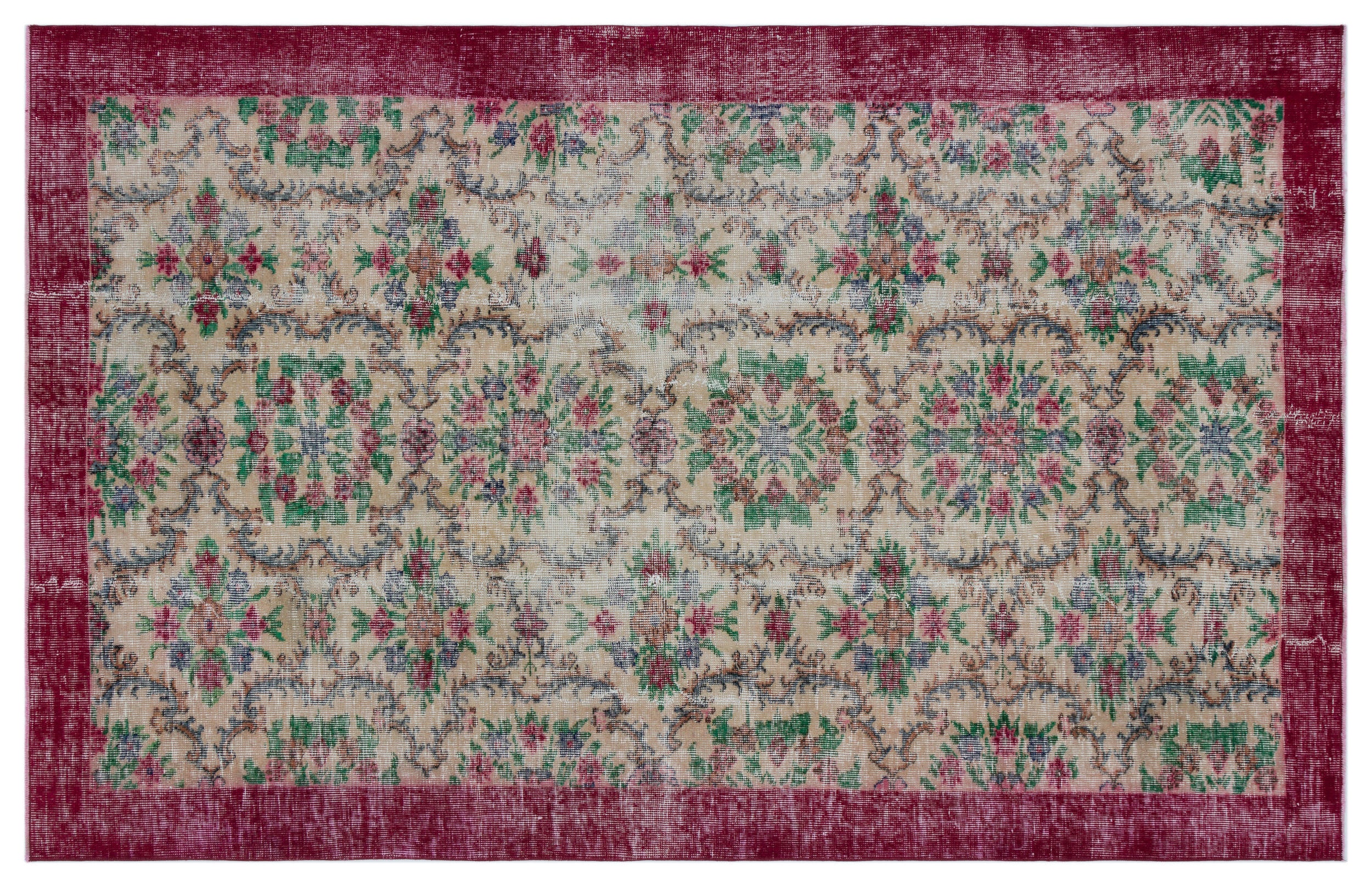 Naturel Over Dyed Vintage Rug 5'1'' x 7'10'' ft 154 x 240 cm