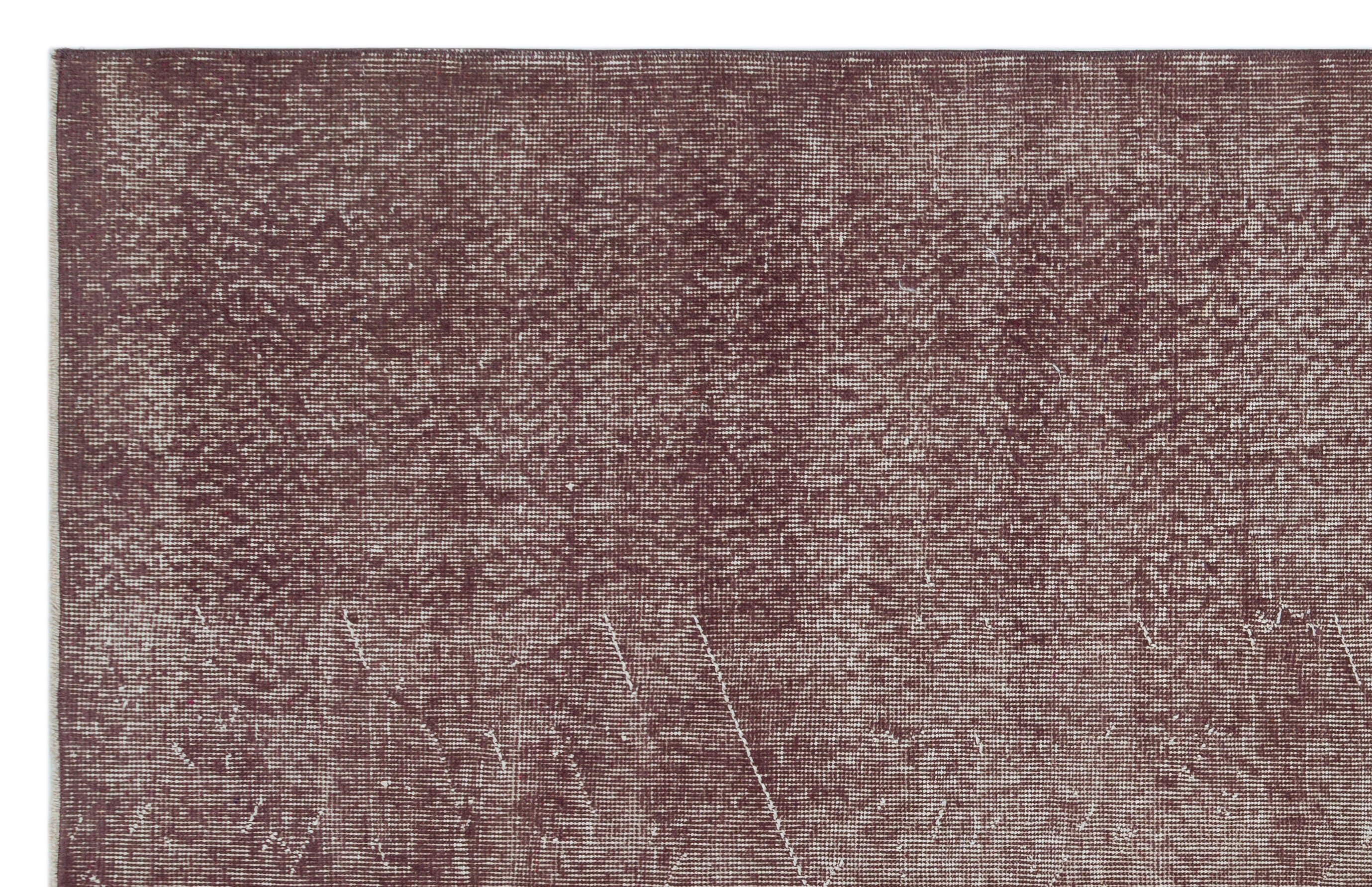 Brown Over Dyed Vintage Rug 5'1'' x 7'12'' ft 155 x 243 cm