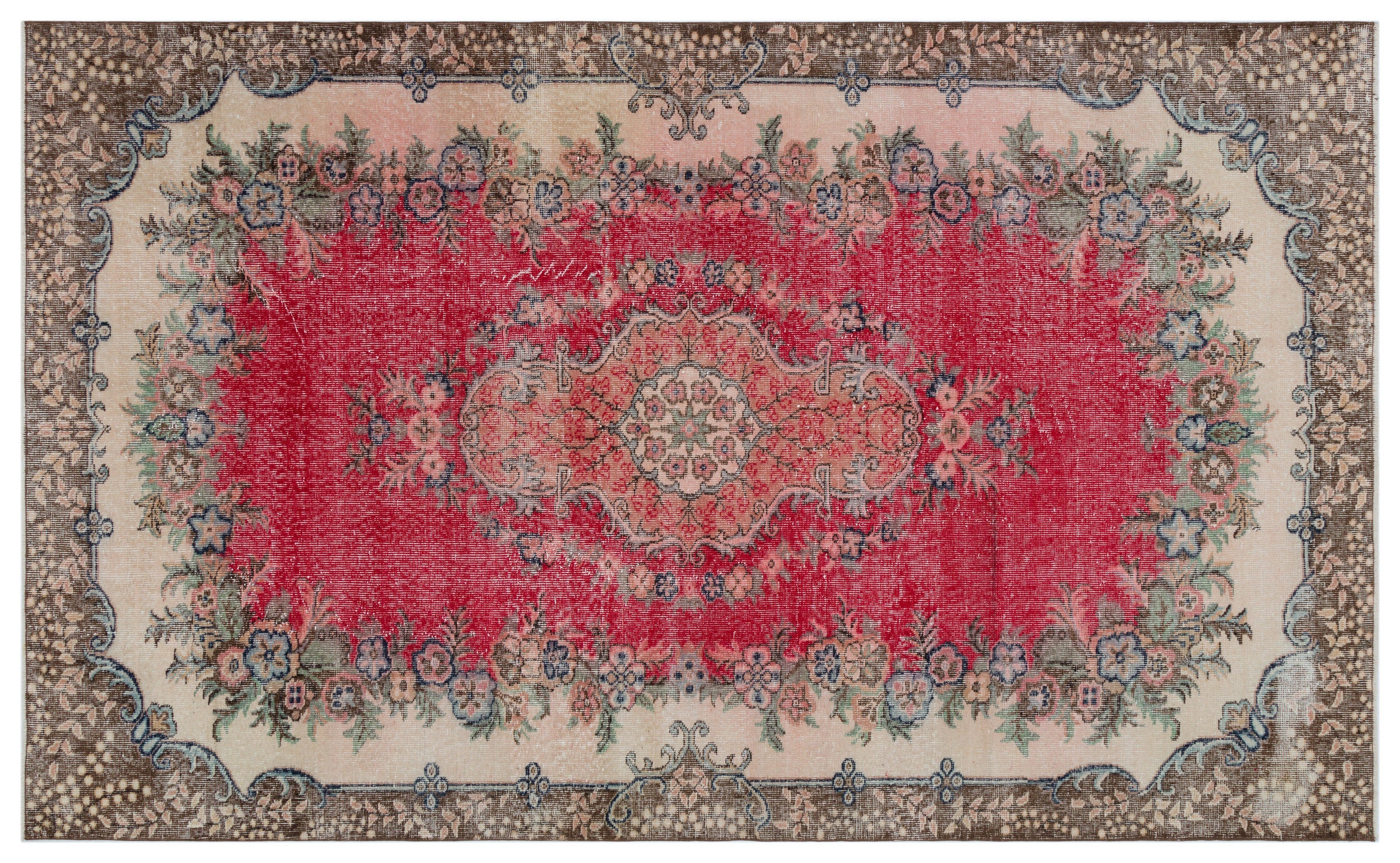 Naturel Over Dyed Vintage Rug 5'11'' x 9'6'' ft 181 x 290 cm