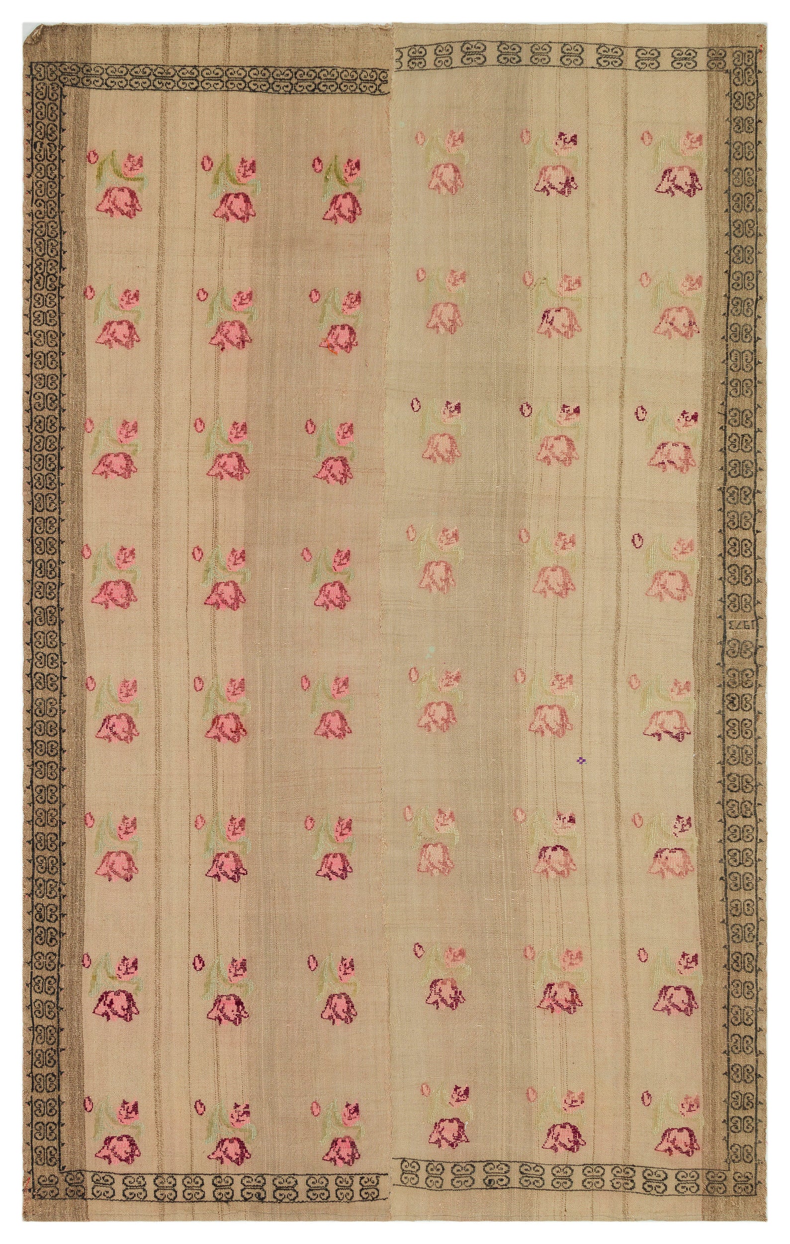 Geometric Over Dyed Kilim Rug 5'2'' x 8'3'' ft 158 x 252 cm